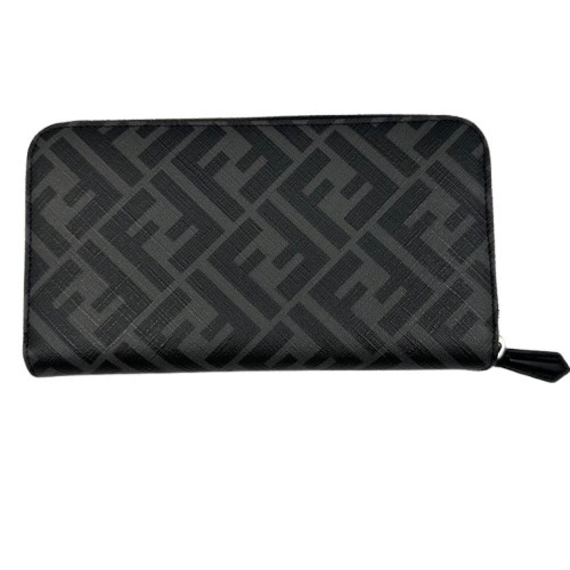 Fendi Black Yellow Leather Long Wallet (Bi-Fold) (Pre-Owned)