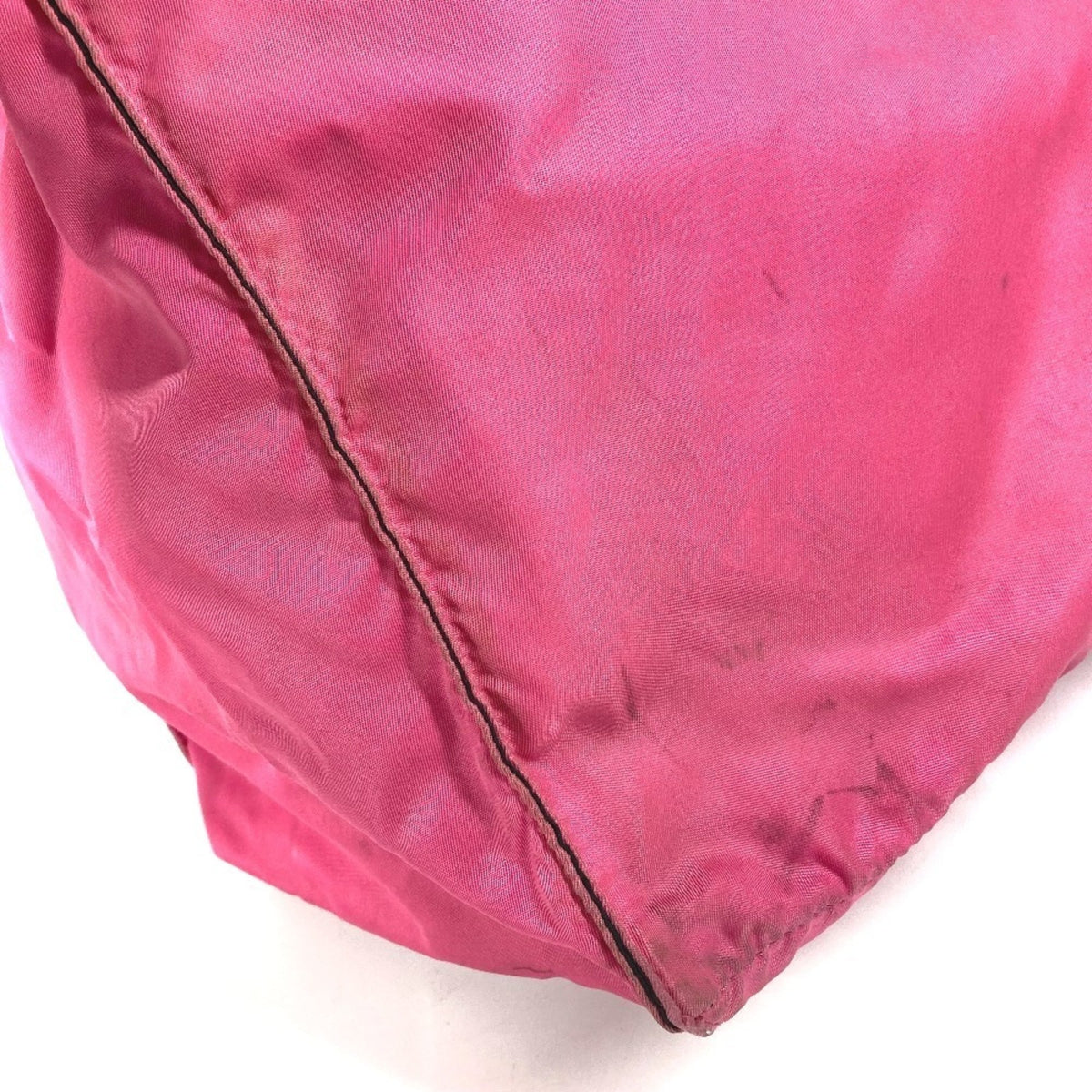 Prada Black Pink Nylon Leather Handbag Shoulder Bag Tote Bag (Pre-Owned)