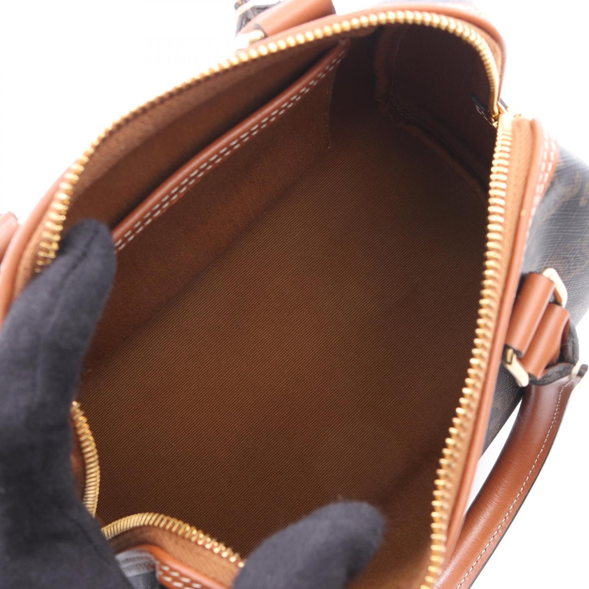 Celine Black Brown Coated Canvas Pvc Leather Handbag (Pre-Owned)