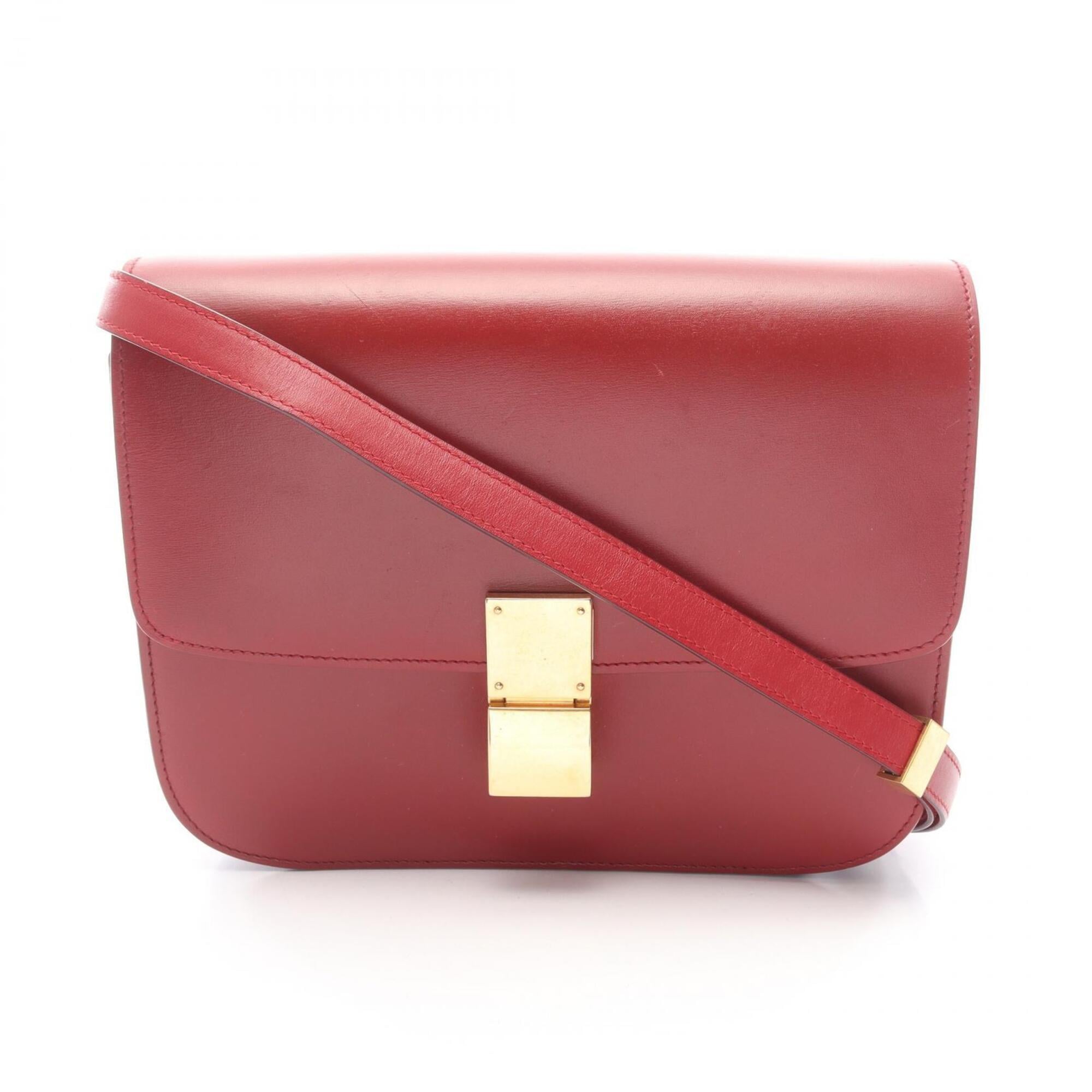 Celine Red Color Leather Handbag Shoulder Bag (Pre-Owned)
