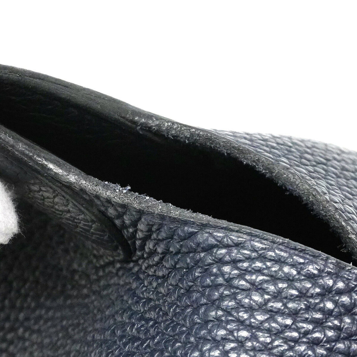 Hermes Navy Taurillon Clemence Leather Handbag (Pre-Owned)