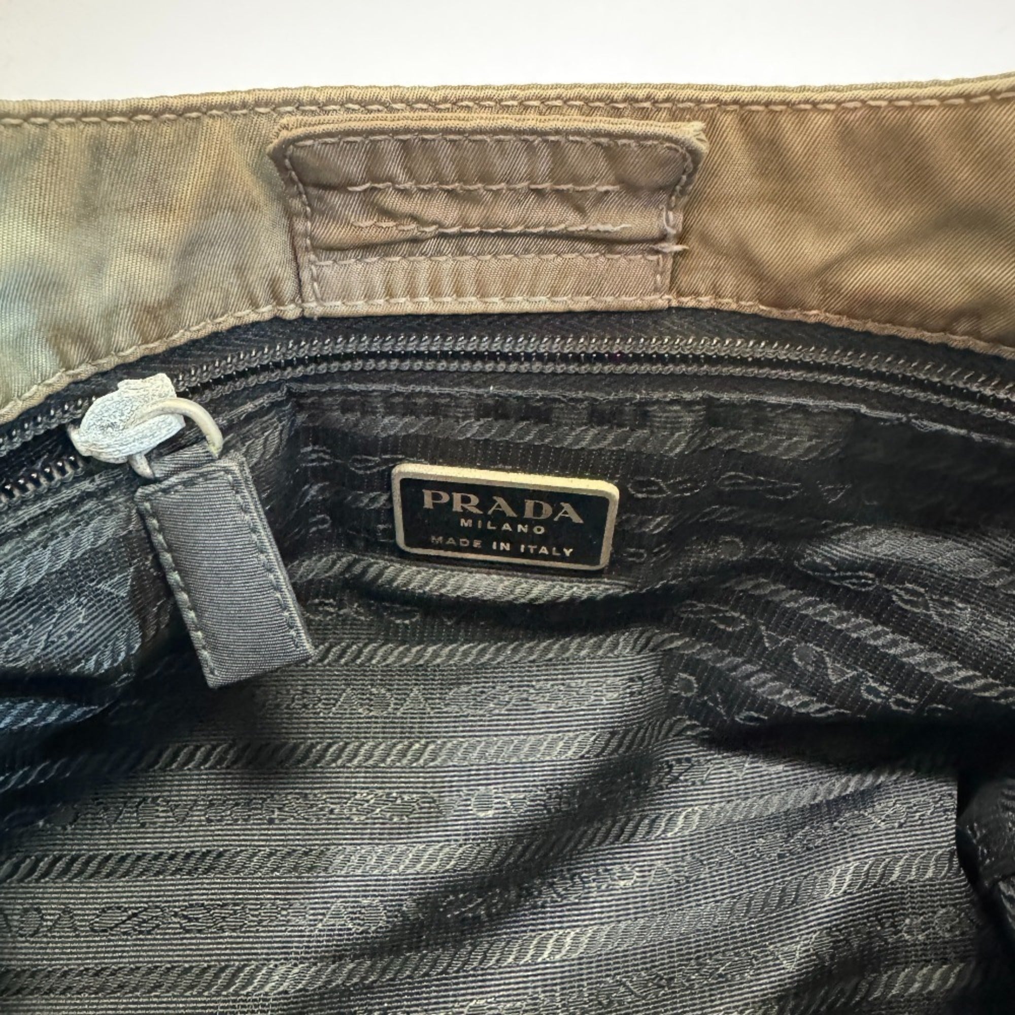 Prada Green Canvas Handbag (Pre-Owned)