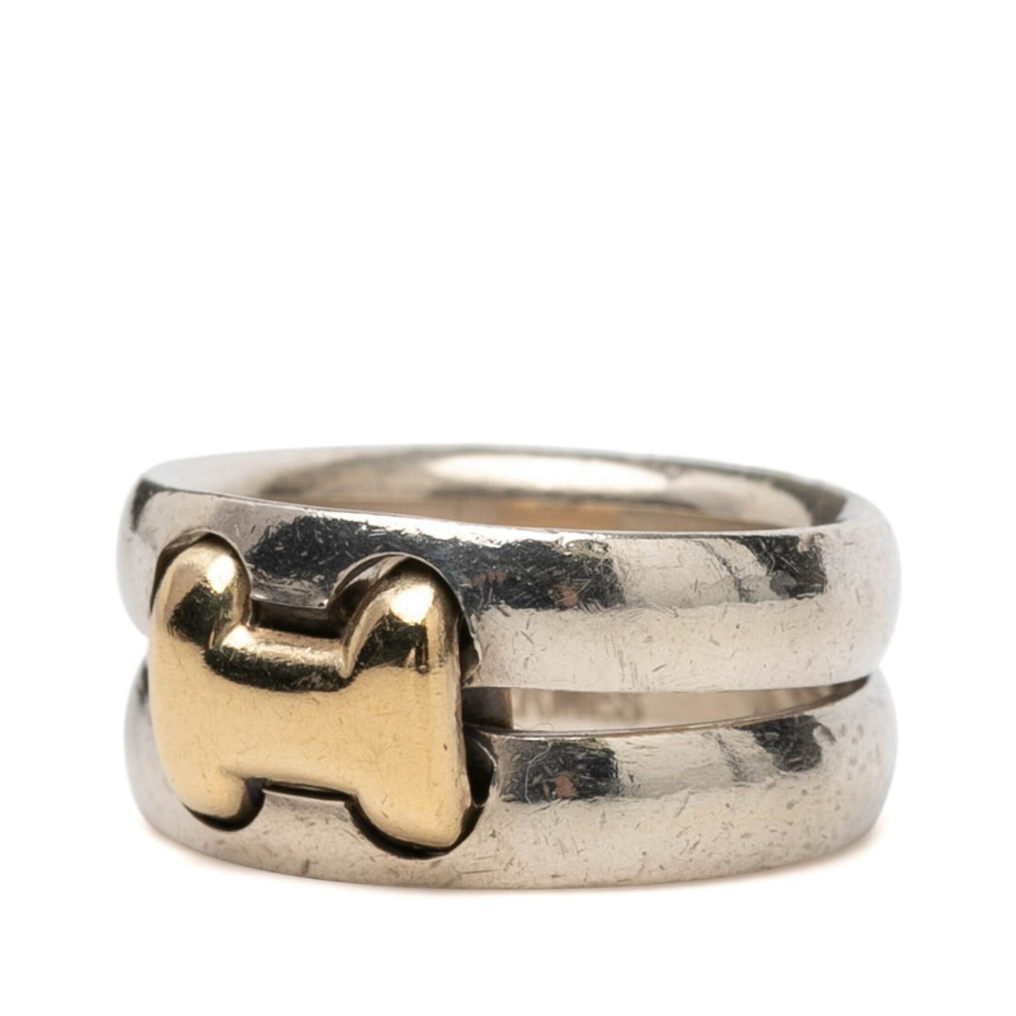 Hermes Yellow Gold (18K) Silver 925 Band Ring (Pre-Owned)