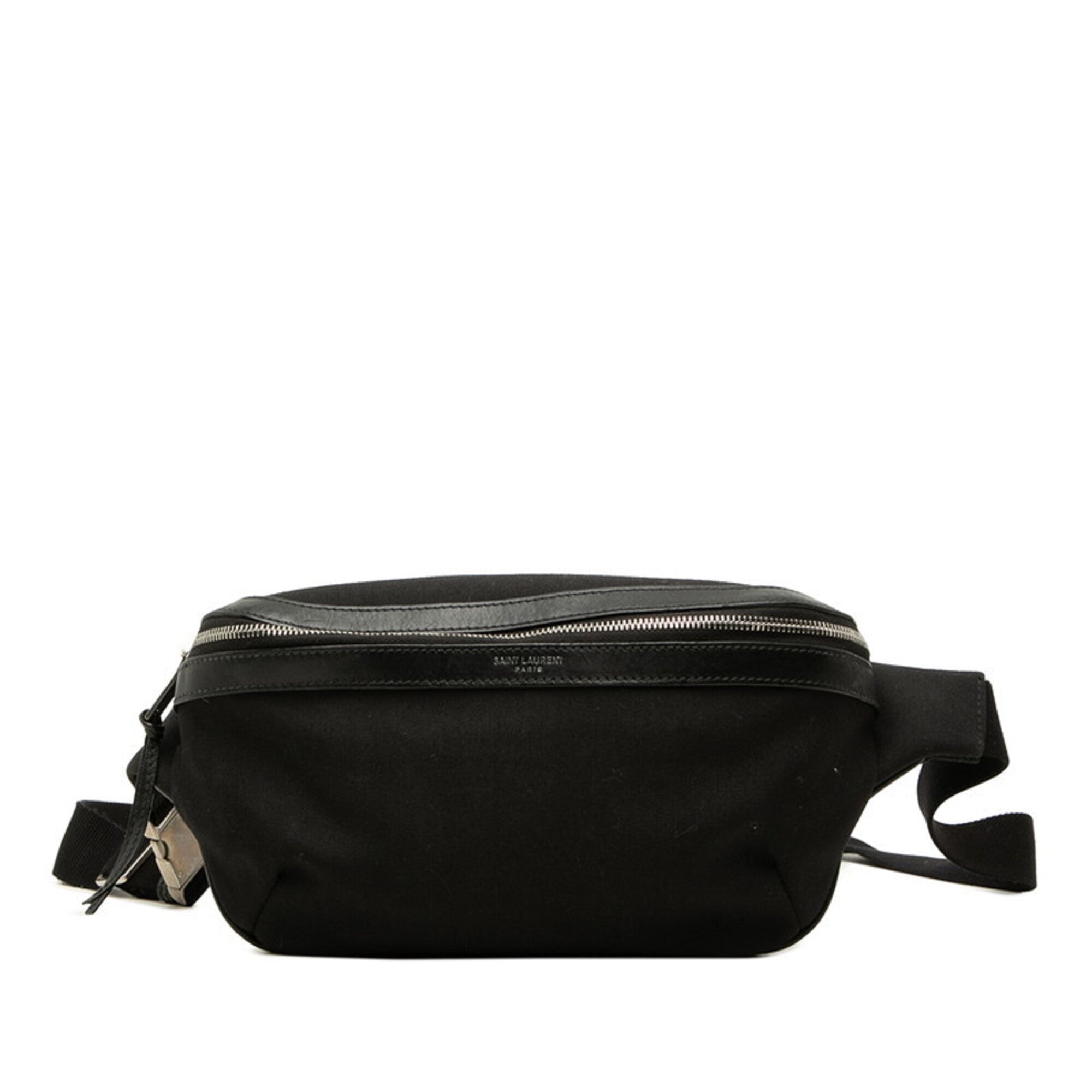 Saint Laurent Black Canvas Leather Sling Bag (Pre-Owned)