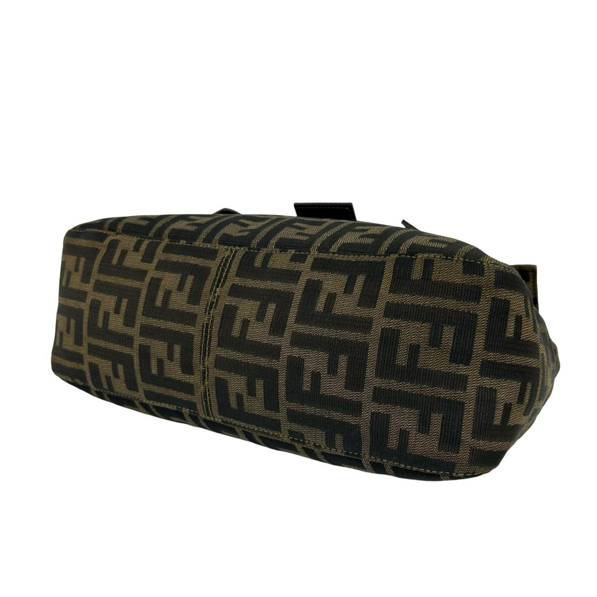 Fendi Black Brown Canvas Leather Handbag Tote Bag (Pre-Owned)