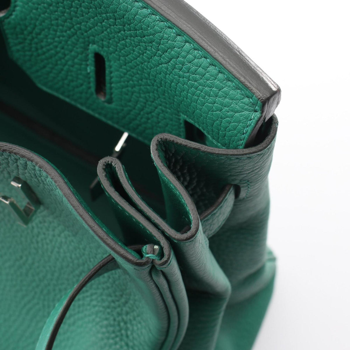 Hermes Green Taurillon Clemence Leather Leather Handbag (Pre-Owned)