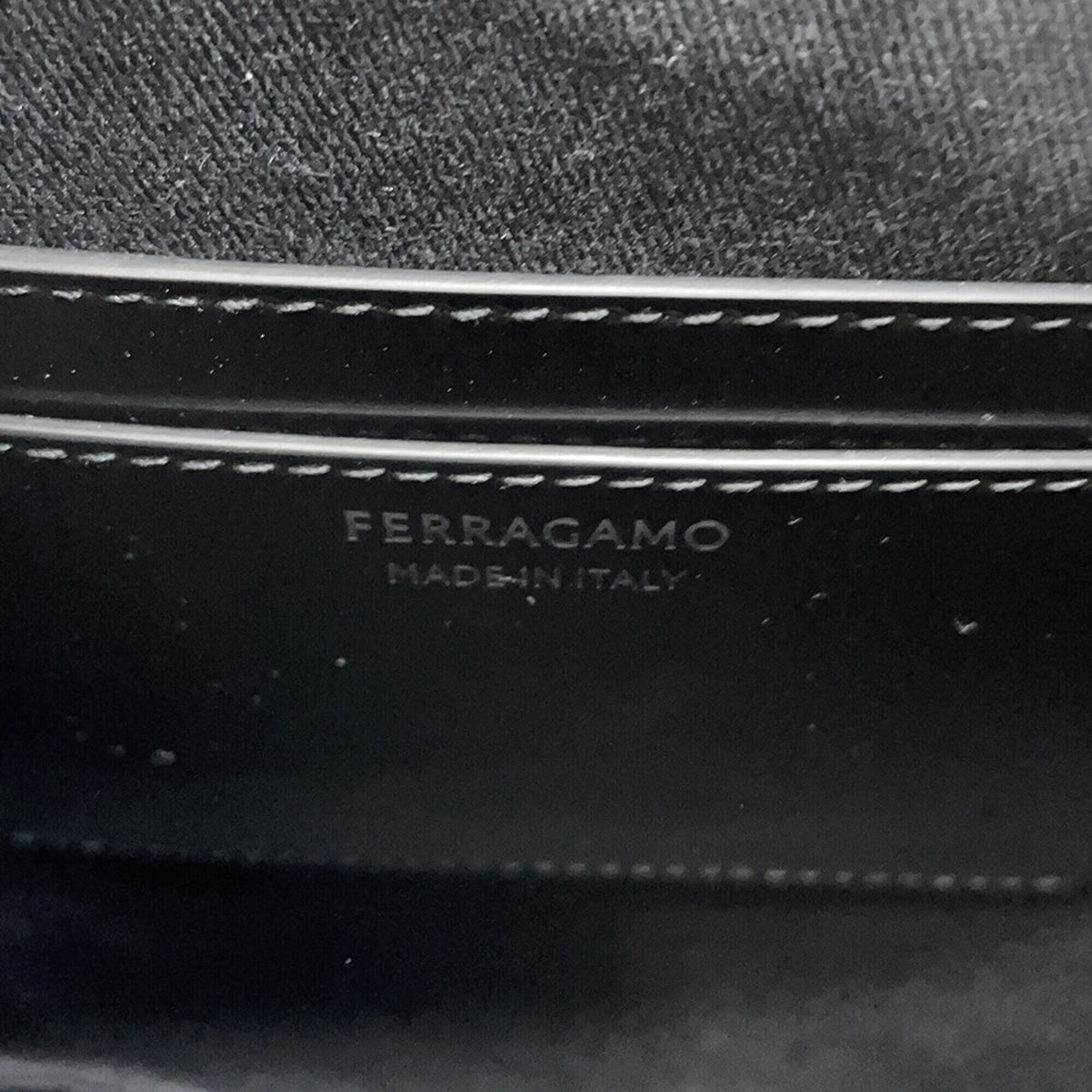 Salvatore Ferragamo Black Canvas Patent Leather Handbag (Pre-Owned)