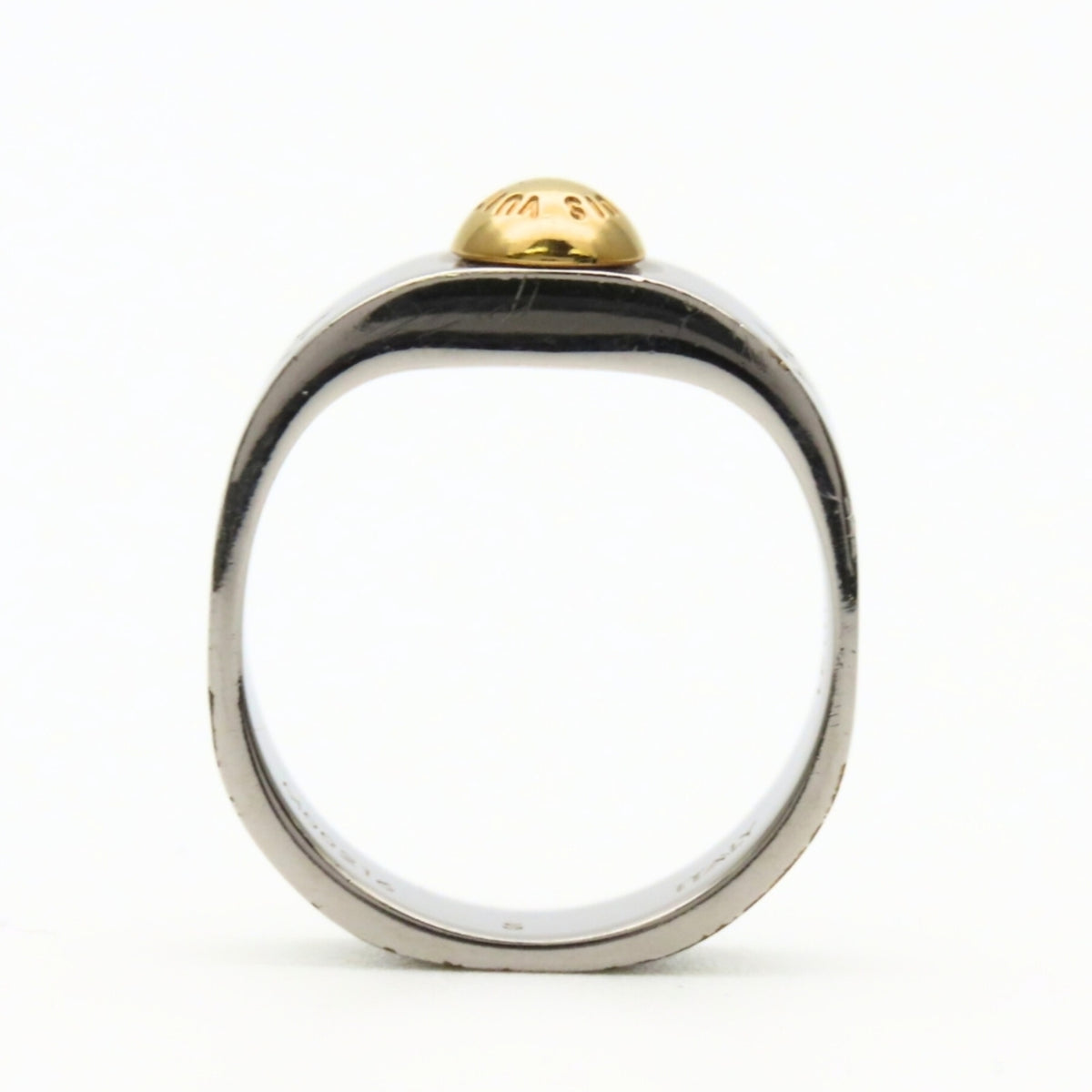 Louis Vuitton Silver Metal Band Ring (Pre-Owned)