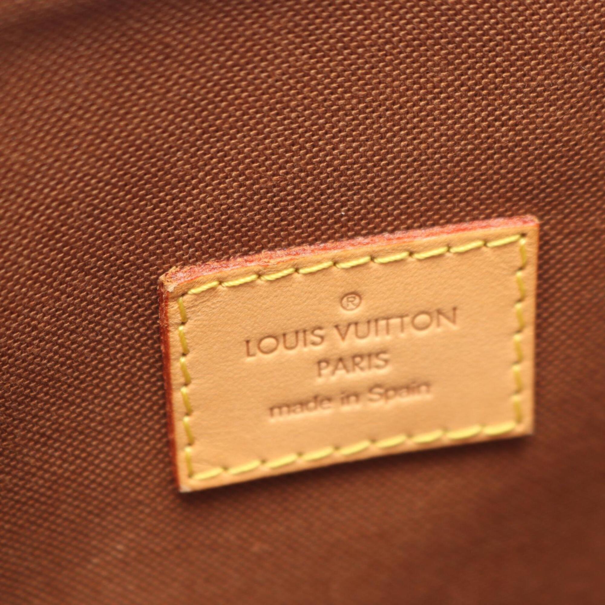 Louis Vuitton Brown Monogram Coated Canvas Leather Handbag Tote Bag (Pre-Owned)