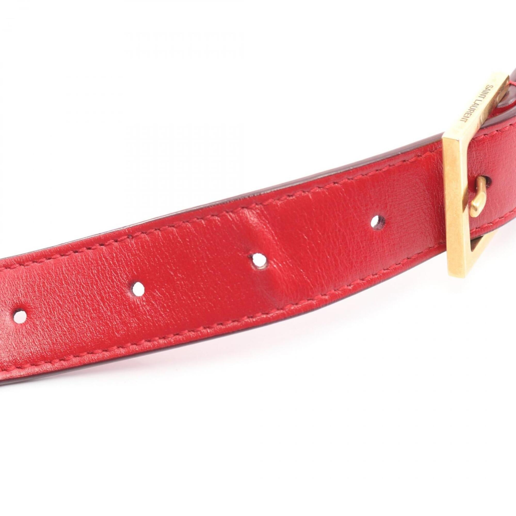 Saint Laurent Red Color Leather Handbag Shoulder Bag (Pre-Owned)