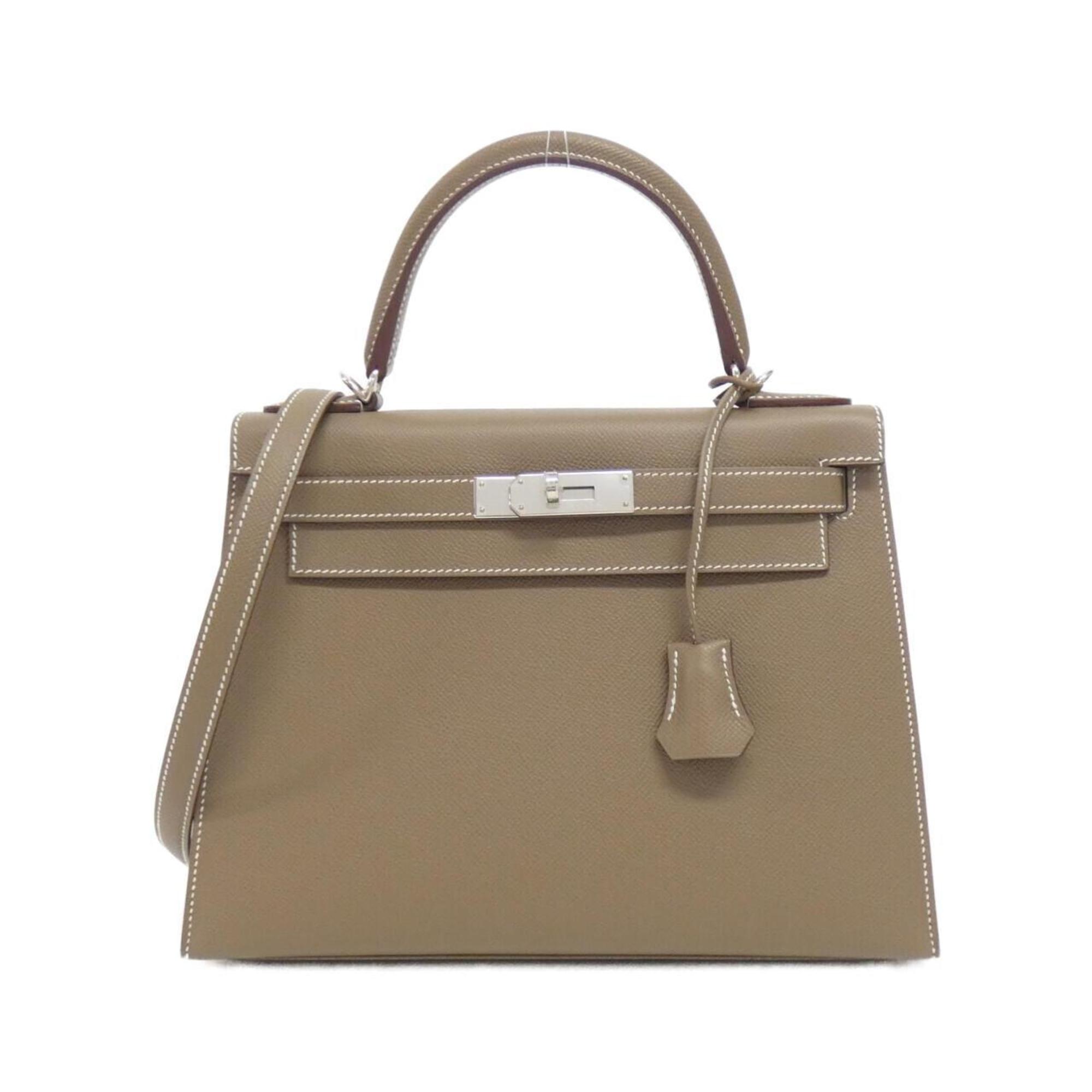 Hermes Kelly Etoupe Gray Epsom Leather Handbag (Pre-Owned)