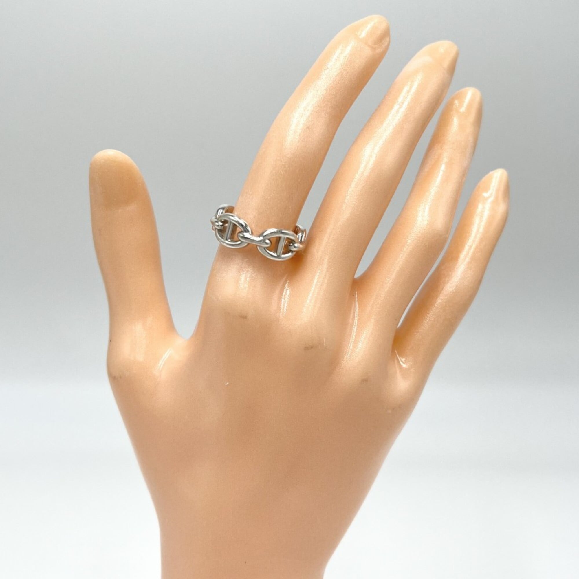 Hermes Silver 925 Band Ring (Pre-Owned)