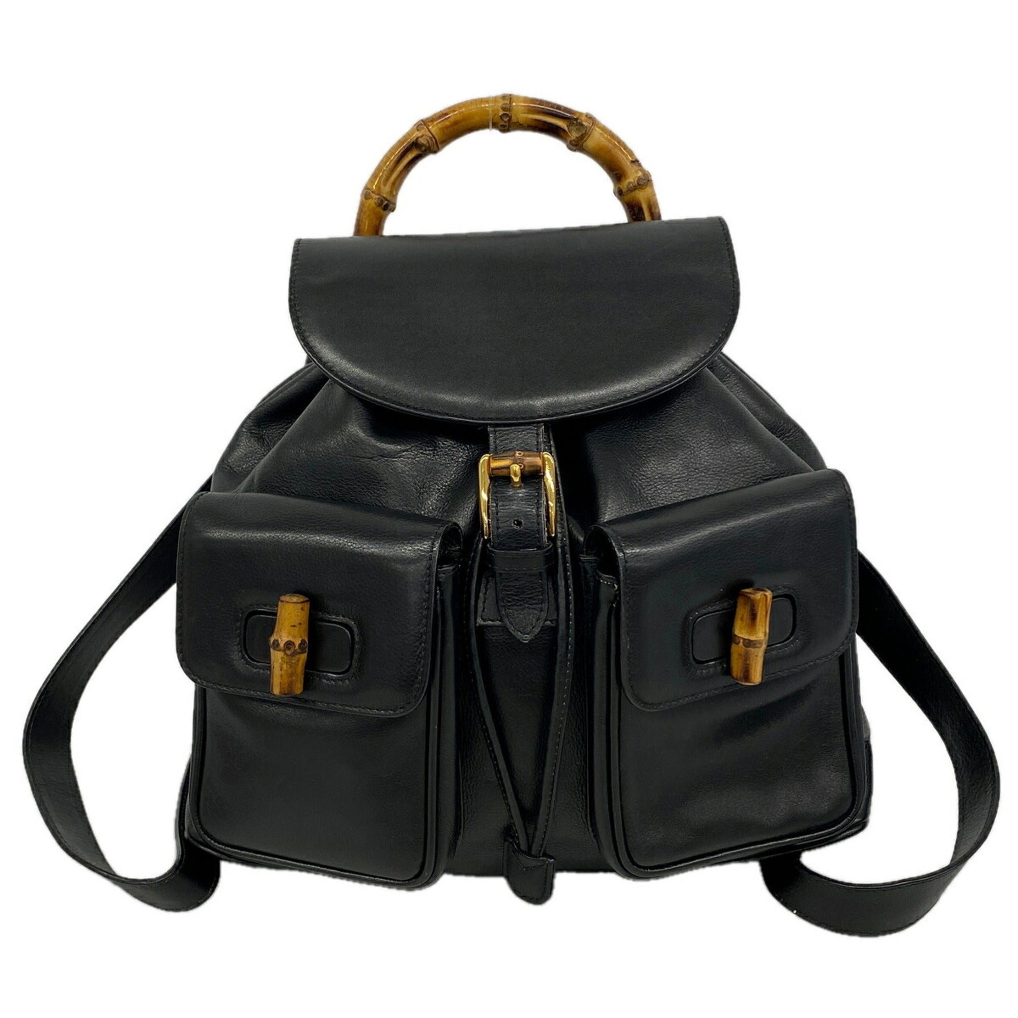 Gucci Black Leather Backpack (Pre-Owned)