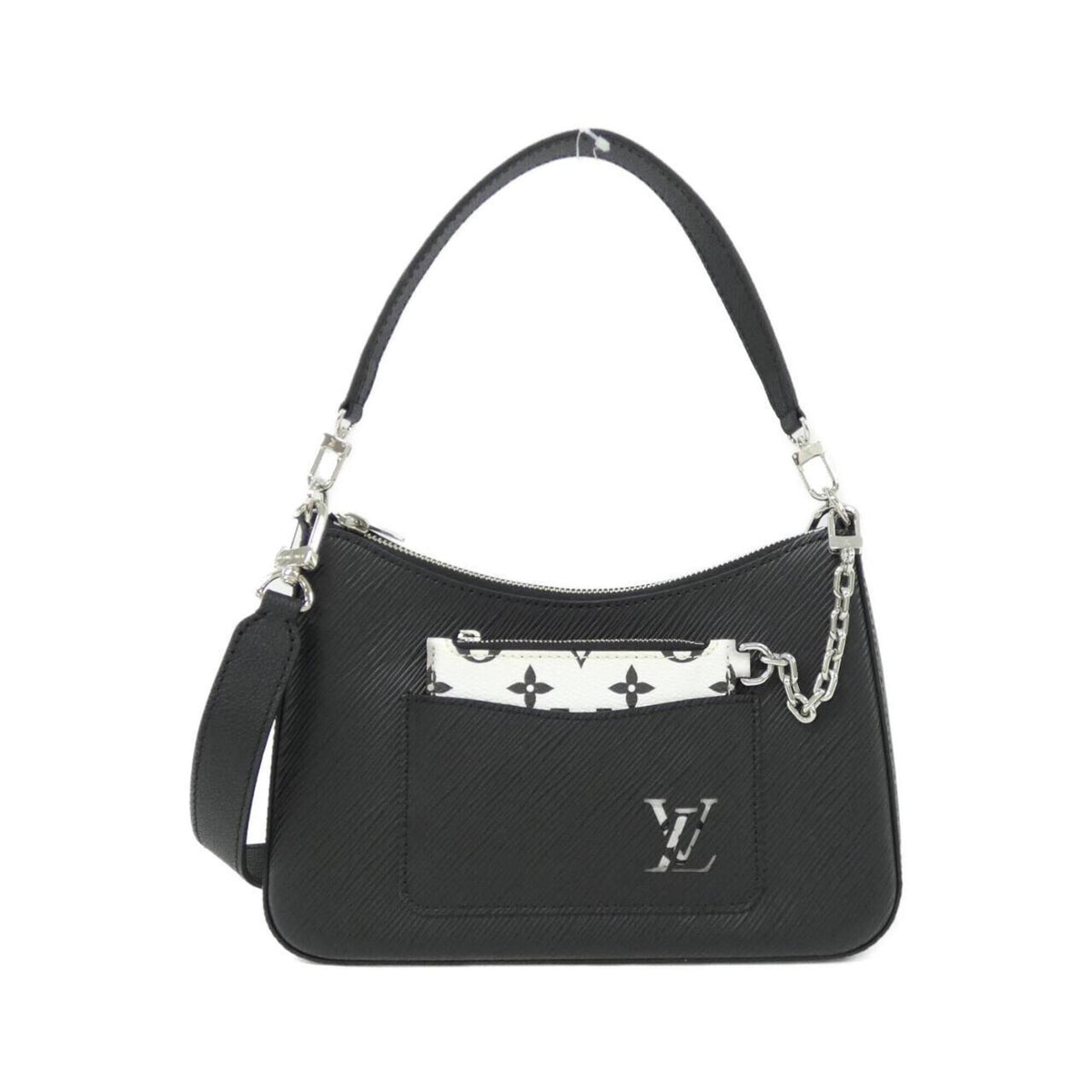 Louis Vuitton Black Leather Pouch Shoulder Bag (Pre-Owned)