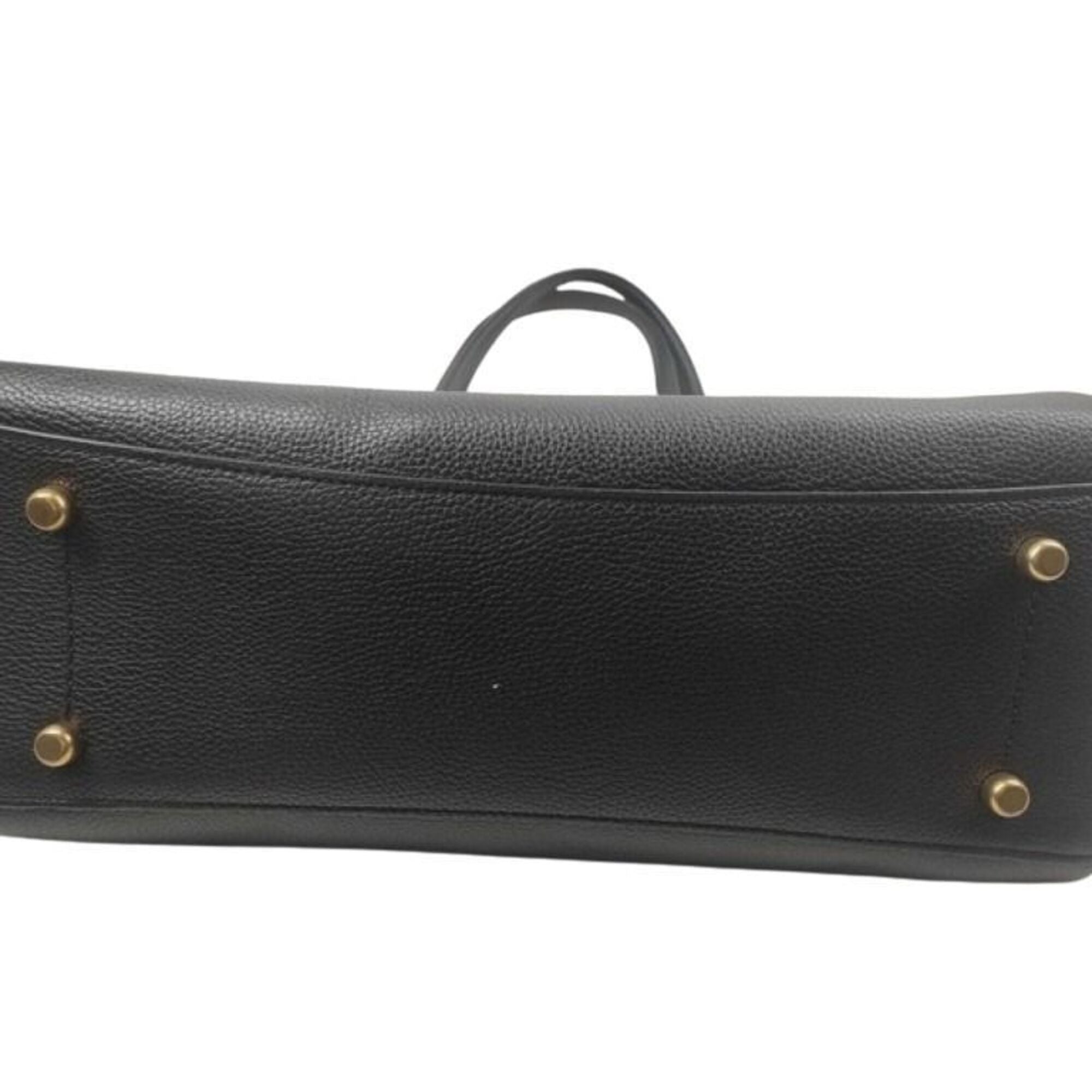 Coach Black Leather Handbag Tote Bag (Pre-Owned)