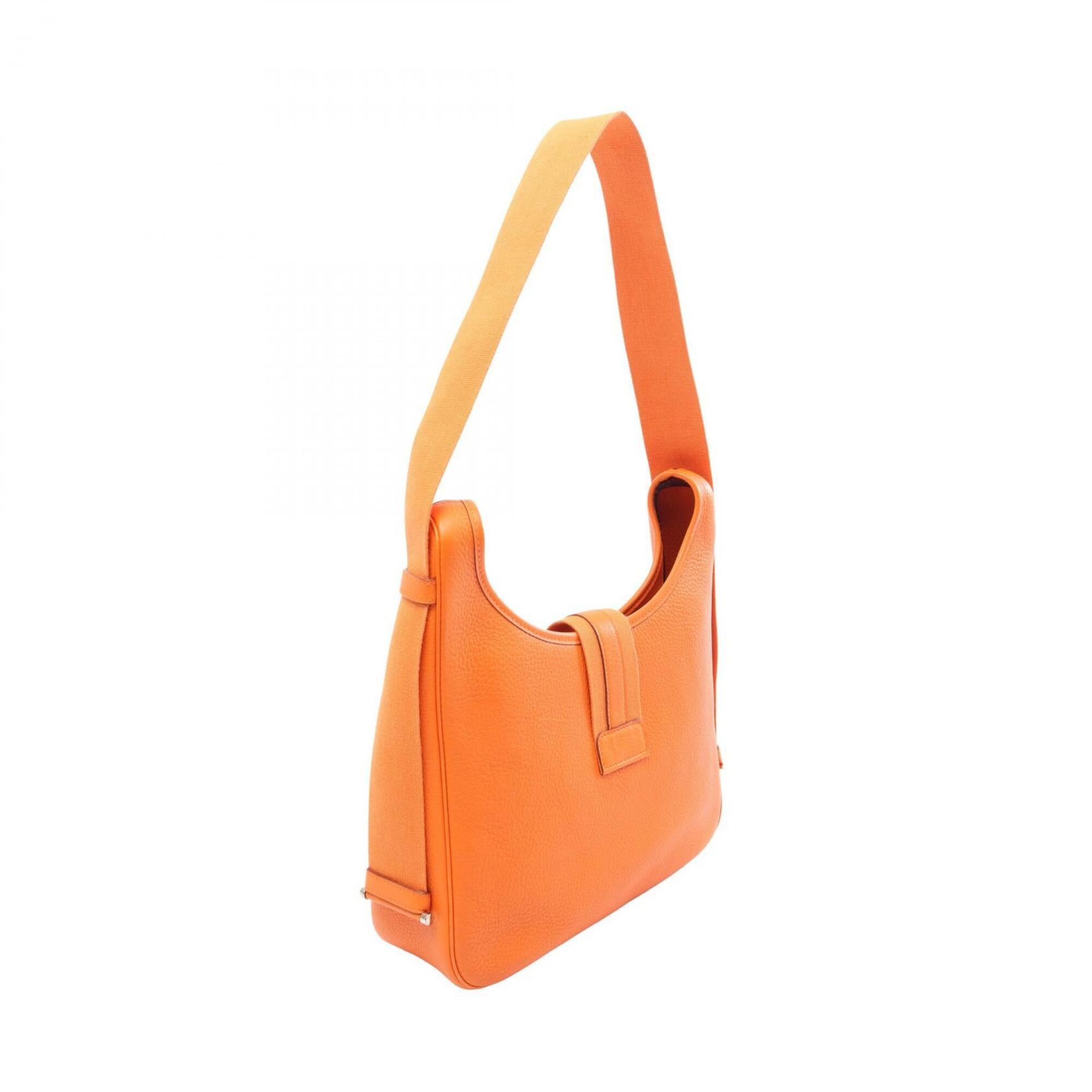 Hermes Orange Taurillon Clemence Leather Handbag Shoulder Bag (Pre-Owned)