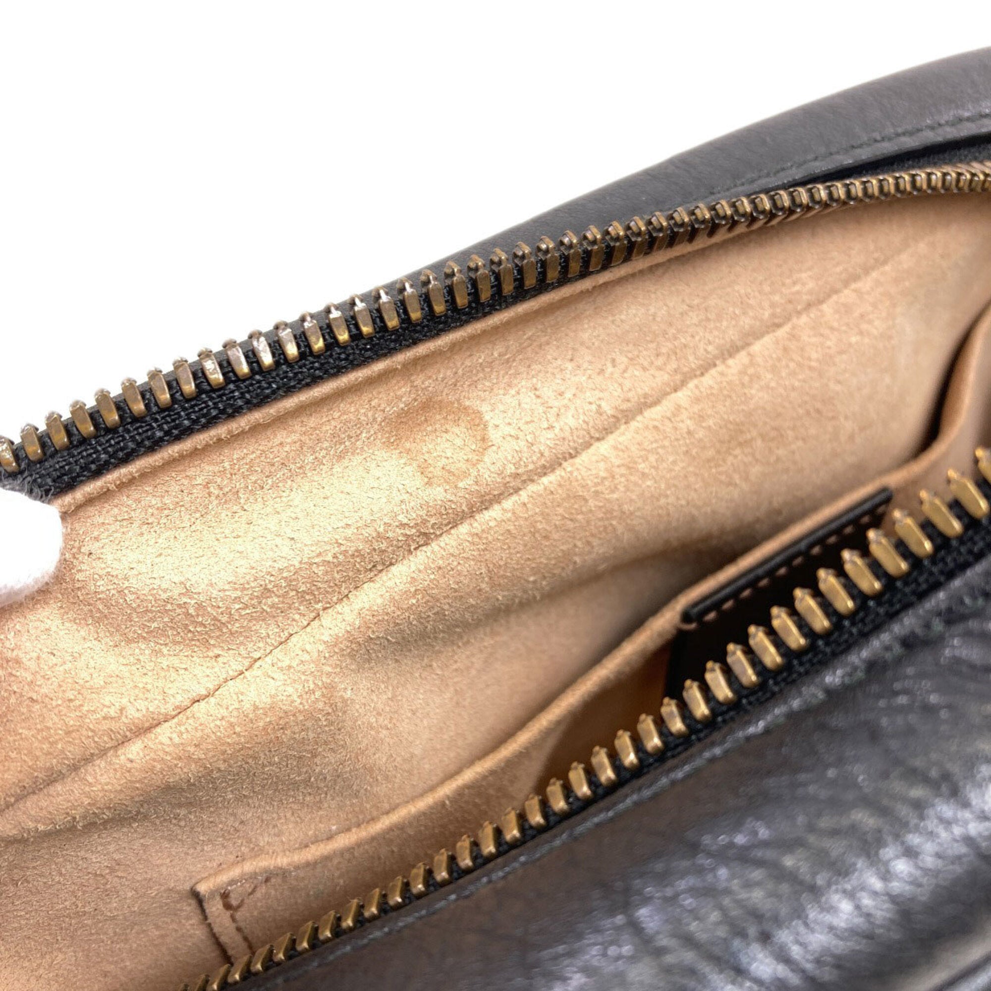 Gucci Gg Marmont Black Leather Shoulder Bag (Pre-Owned)
