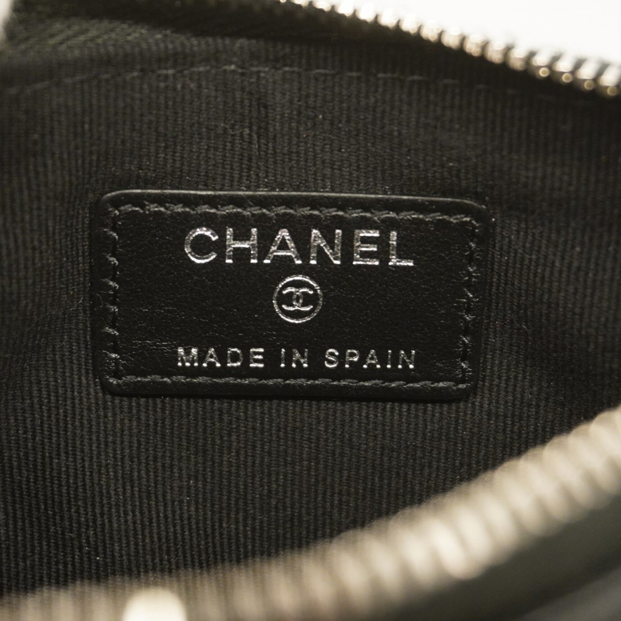Chanel Black Grained Calfskin Coin Purse/Coin Case (Pre-Owned)