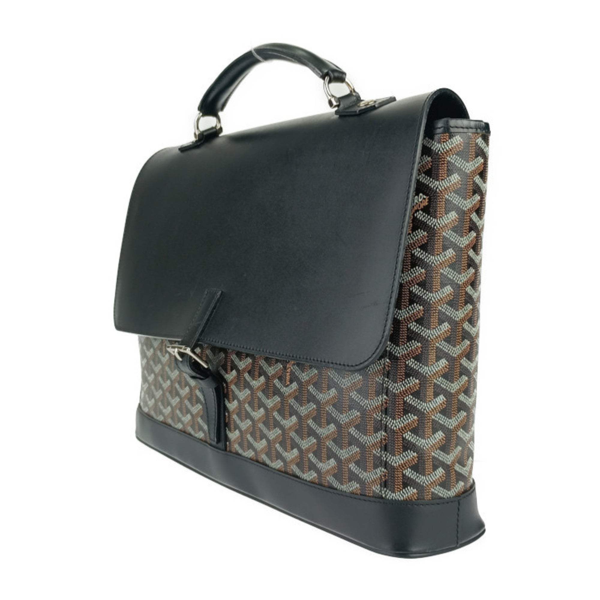 Goyard Black Leather Pvc Briefcase Handbag Tote Bag (Pre-Owned)