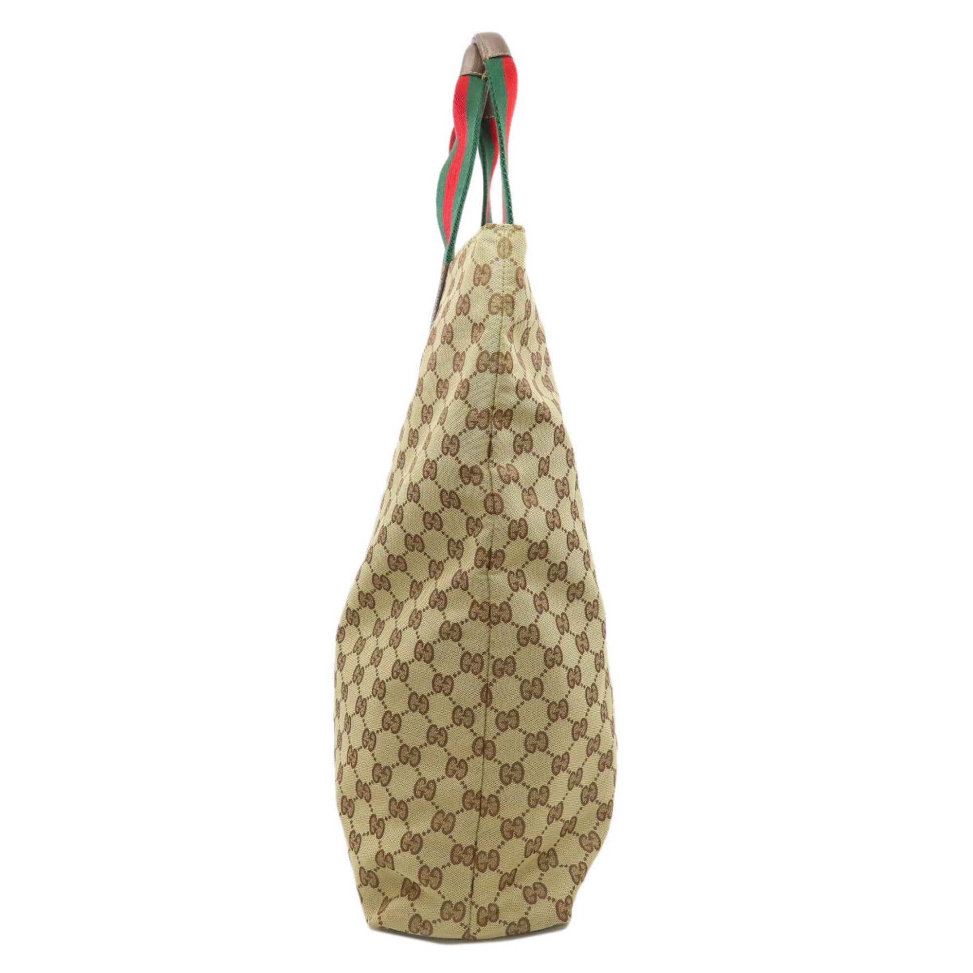 Gucci Sherry Line Brown Canvas Tote Bag (Pre-Owned)