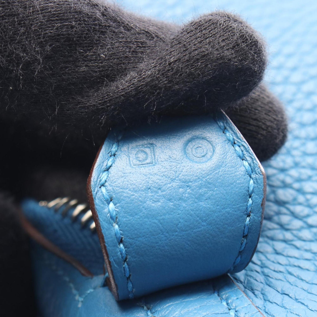 Hermes Blue Taurillon Clemence Leather Leather Handbag (Pre-Owned)