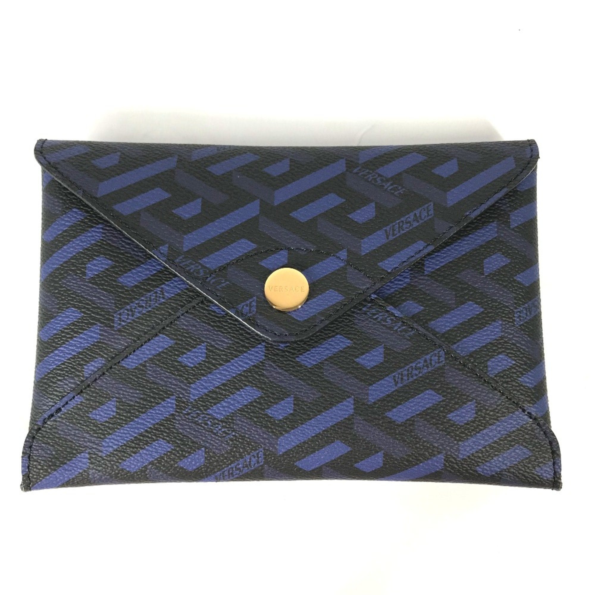 Versace Blue Leather Pouch (Pre-Owned)