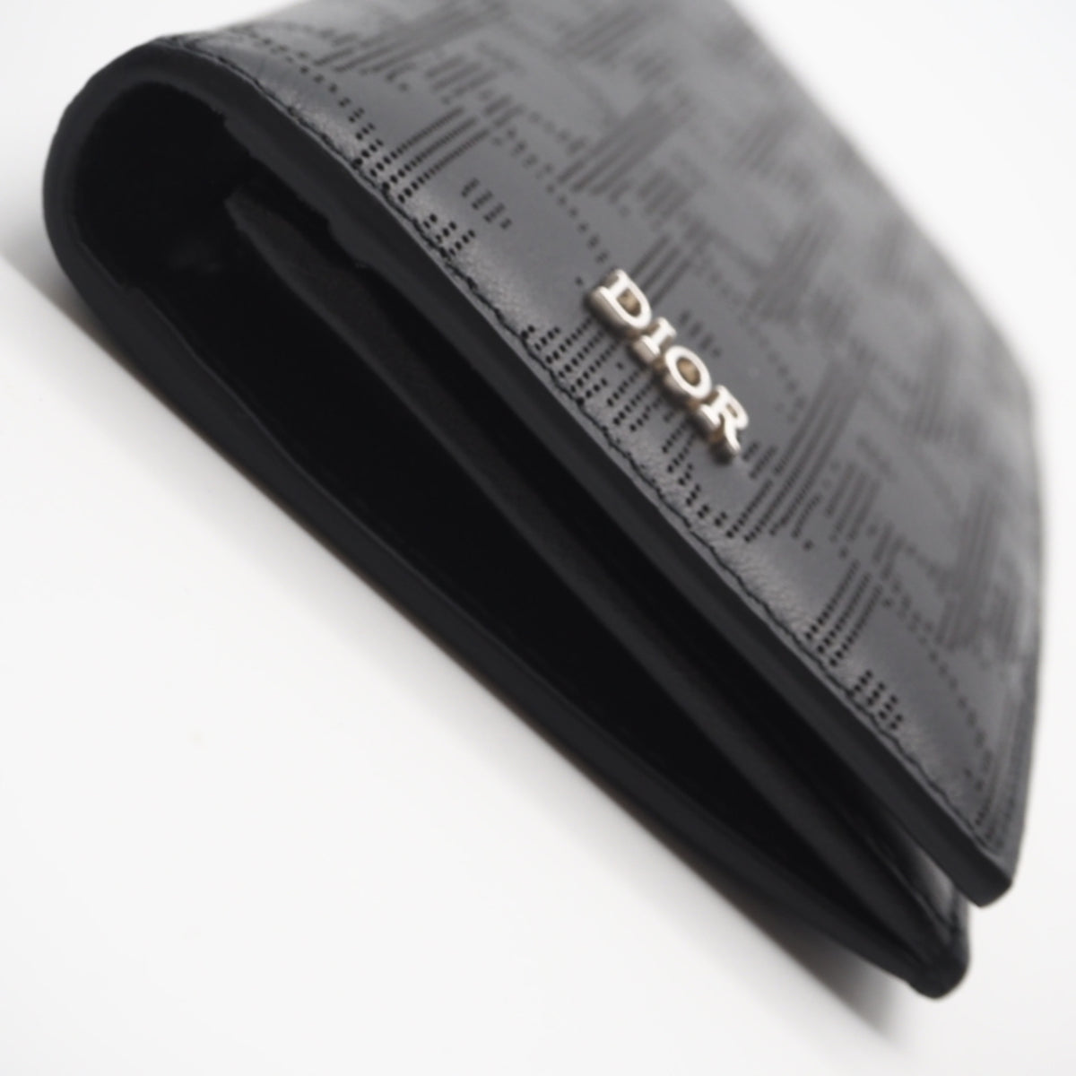 Christian Dior Black Leather Long Wallet (Bi-Fold) (Pre-Owned)