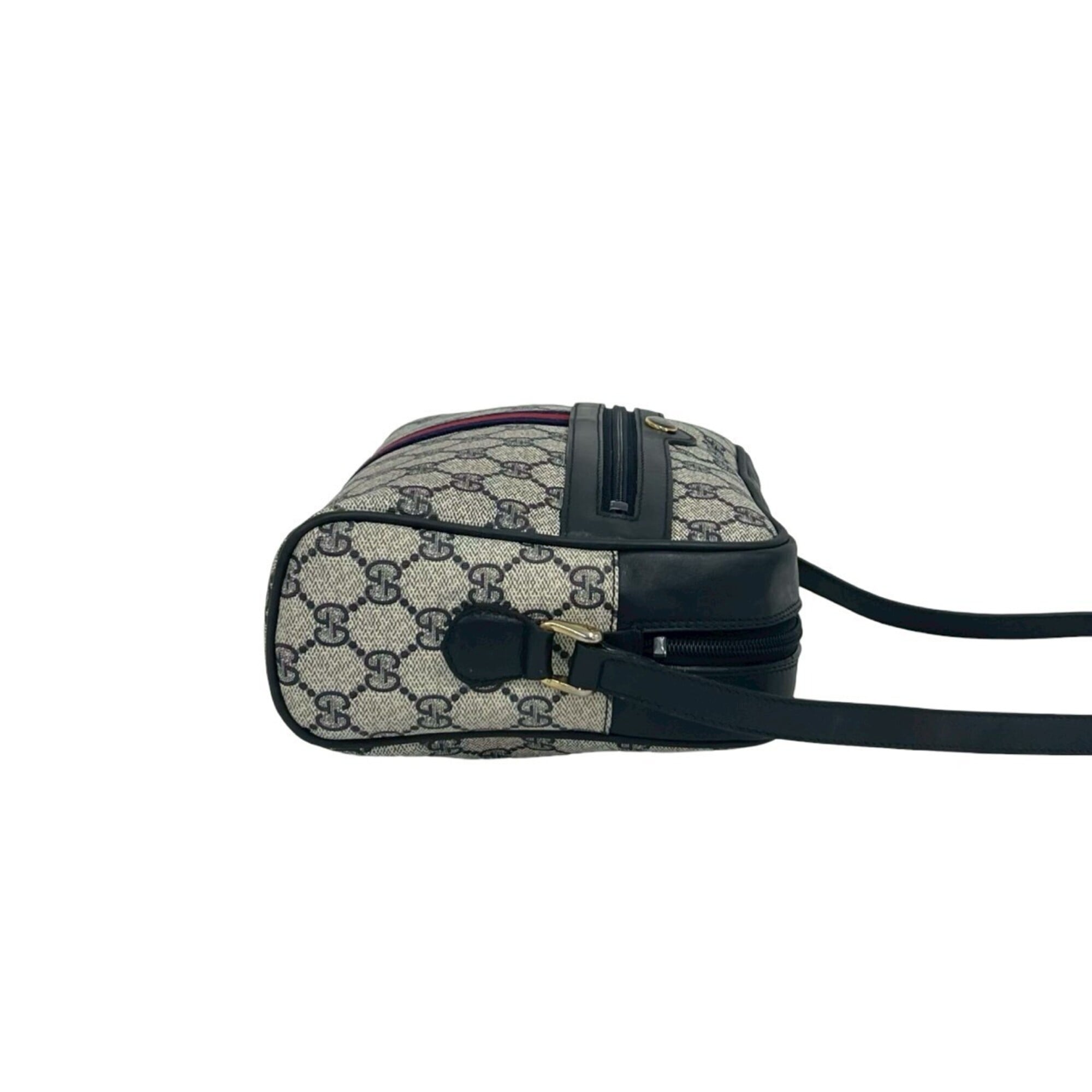 Gucci Navy Red Color Pvc Leather Pochette Shoulder Bag (Pre-Owned)