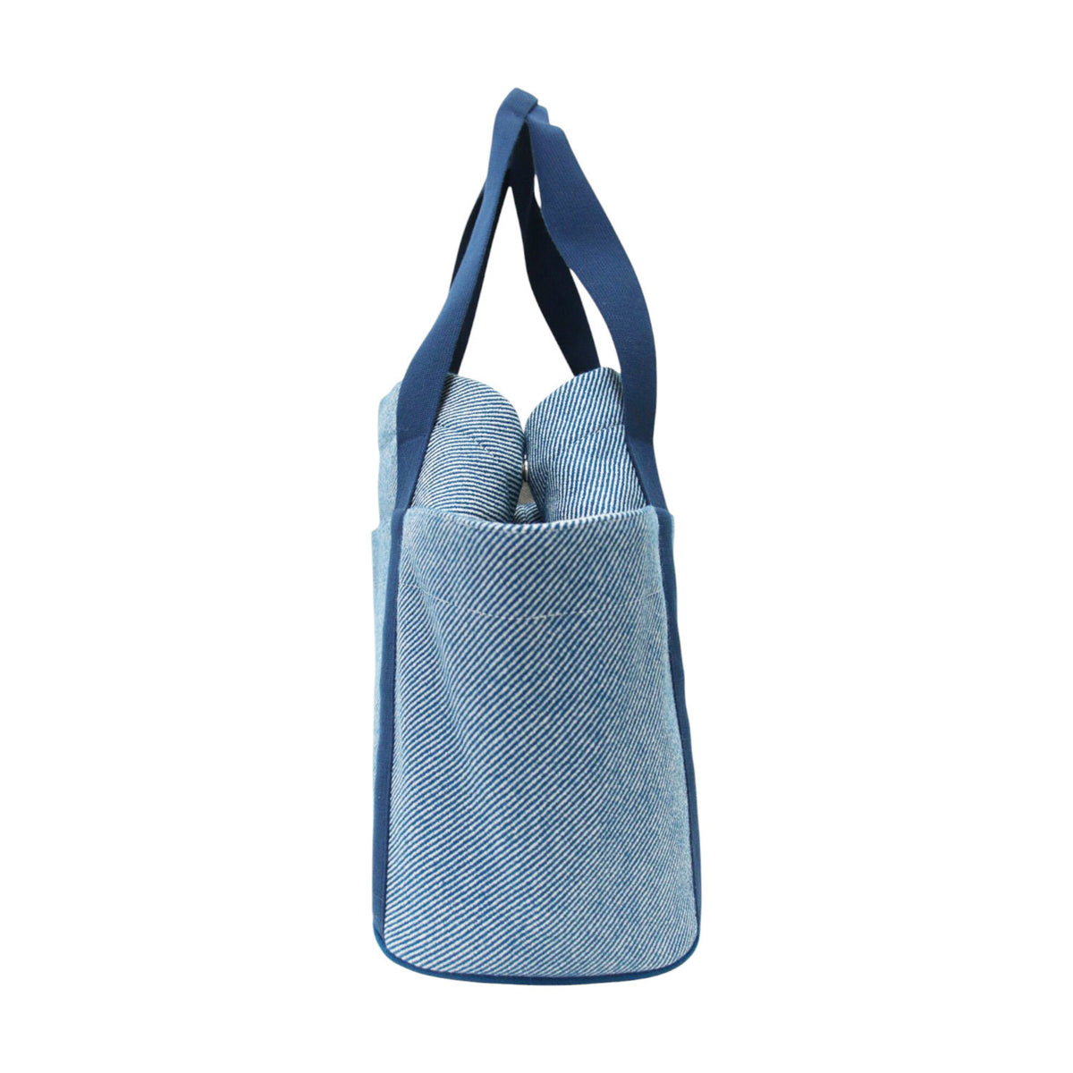 Hermes Blue Wool Cotton Polyester Linen Tote Bag (Pre-Owned)