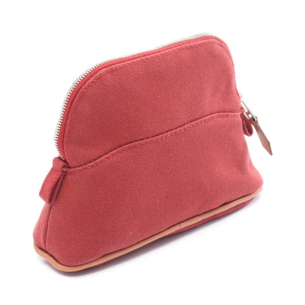 Hermes Bordeaux Brown Rouge H Canvas Leather Pouch (Pre-Owned)
