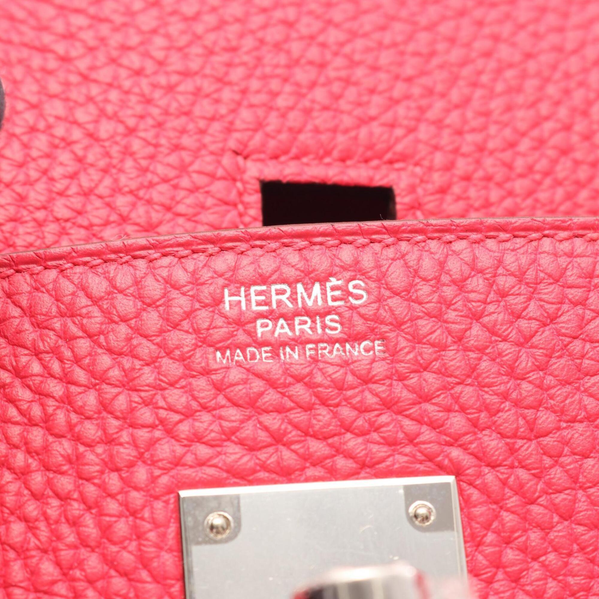 Hermes Birkin Pink Taurillon Clemence Leather Handbag (Pre-Owned)