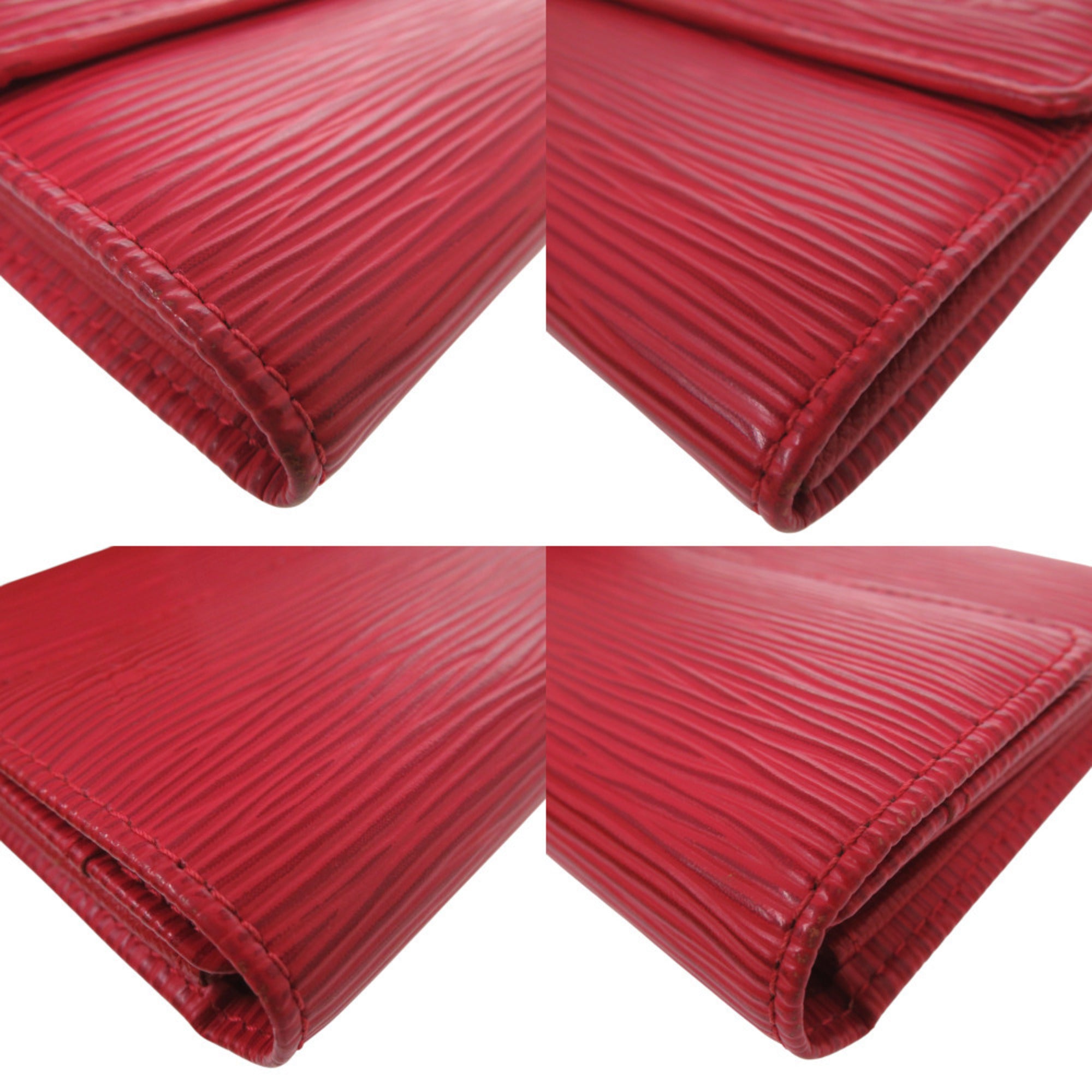 Louis Vuitton Epi Castilian Red Epi Leather Long Wallet (Tri-Fold) (Pre-Owned)