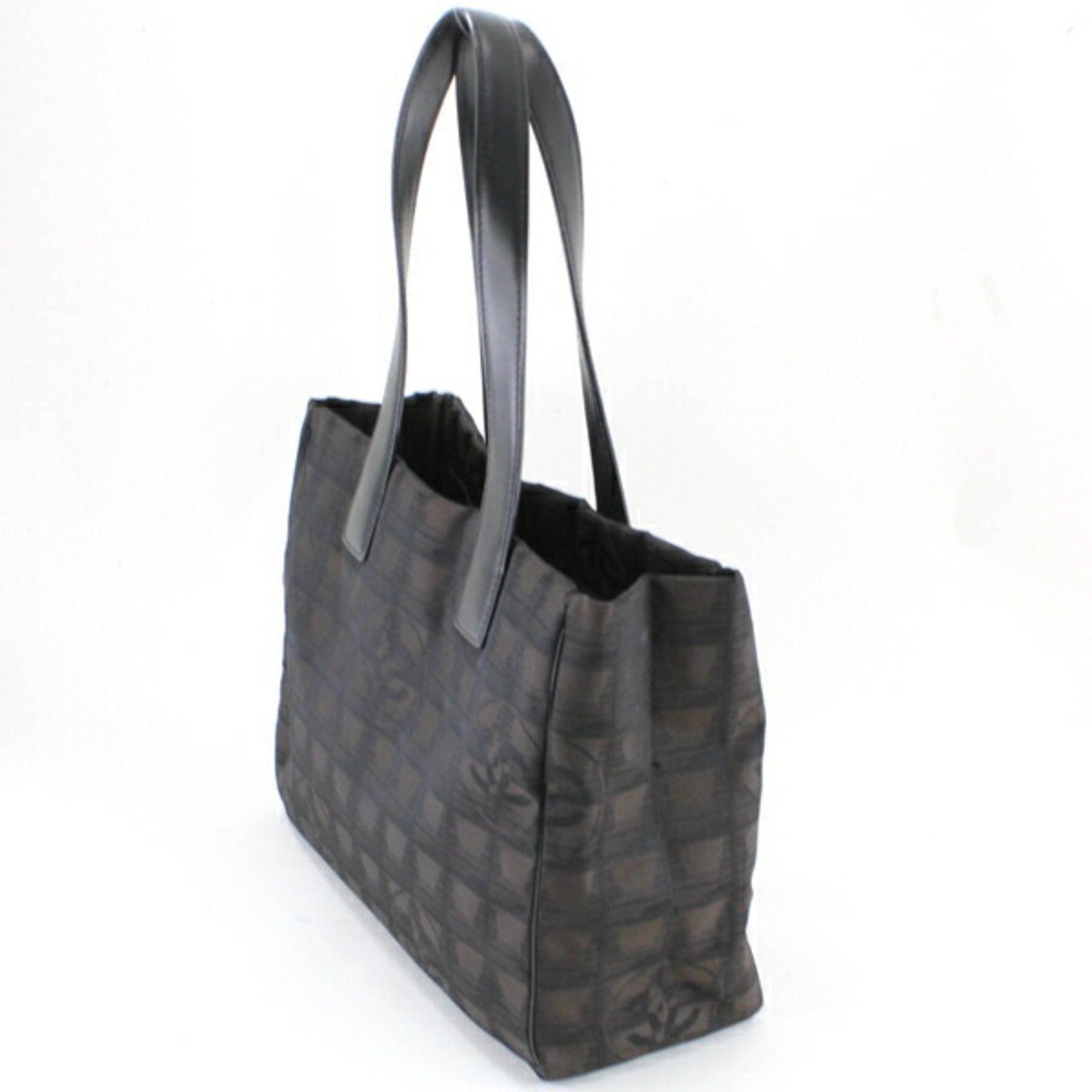Chanel Brown Dark Brown New Travel Line Leather Handbag Tote Bag (Pre-Owned)