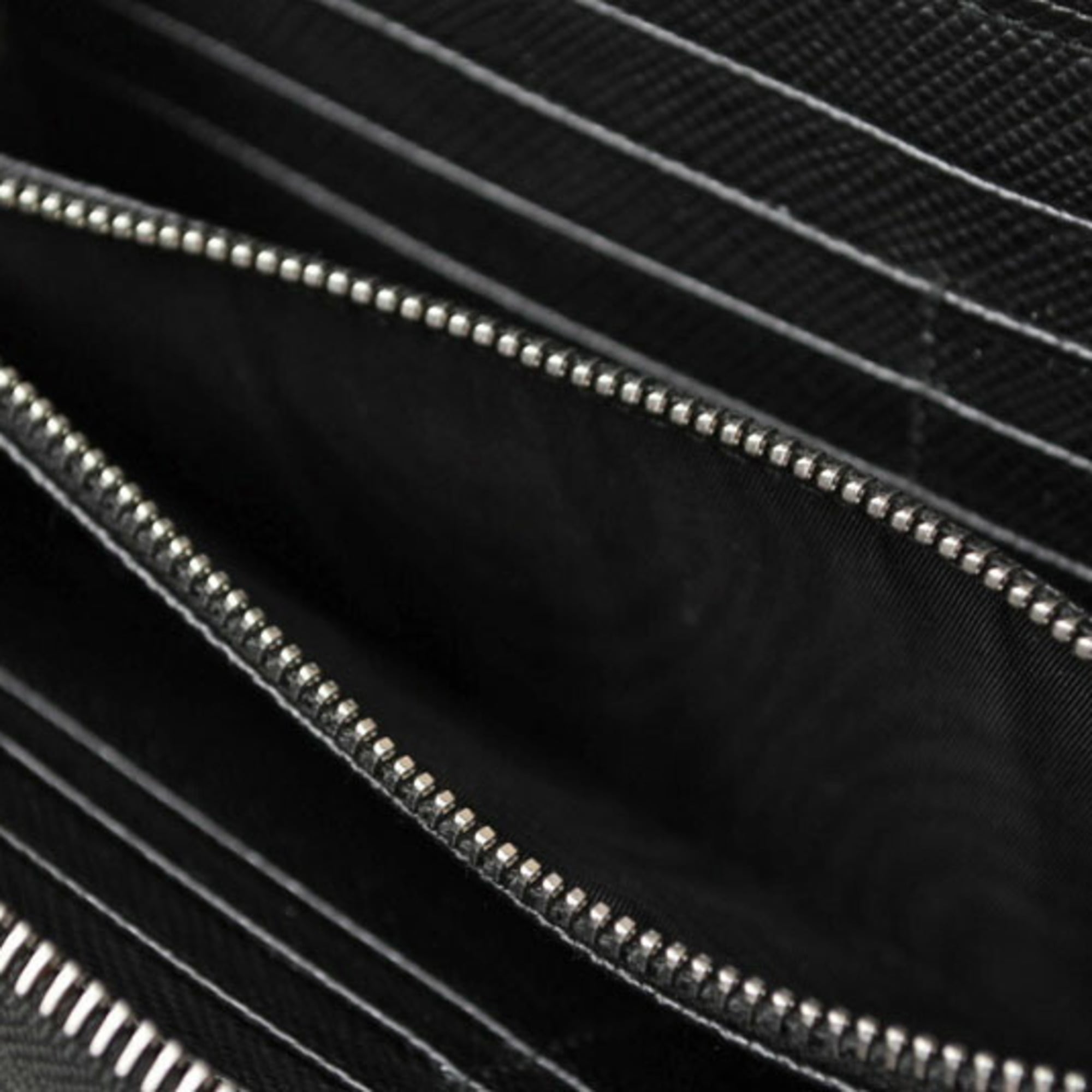 Prada Saffiano Black Leather Long Wallet (Bi-Fold) (Pre-Owned)