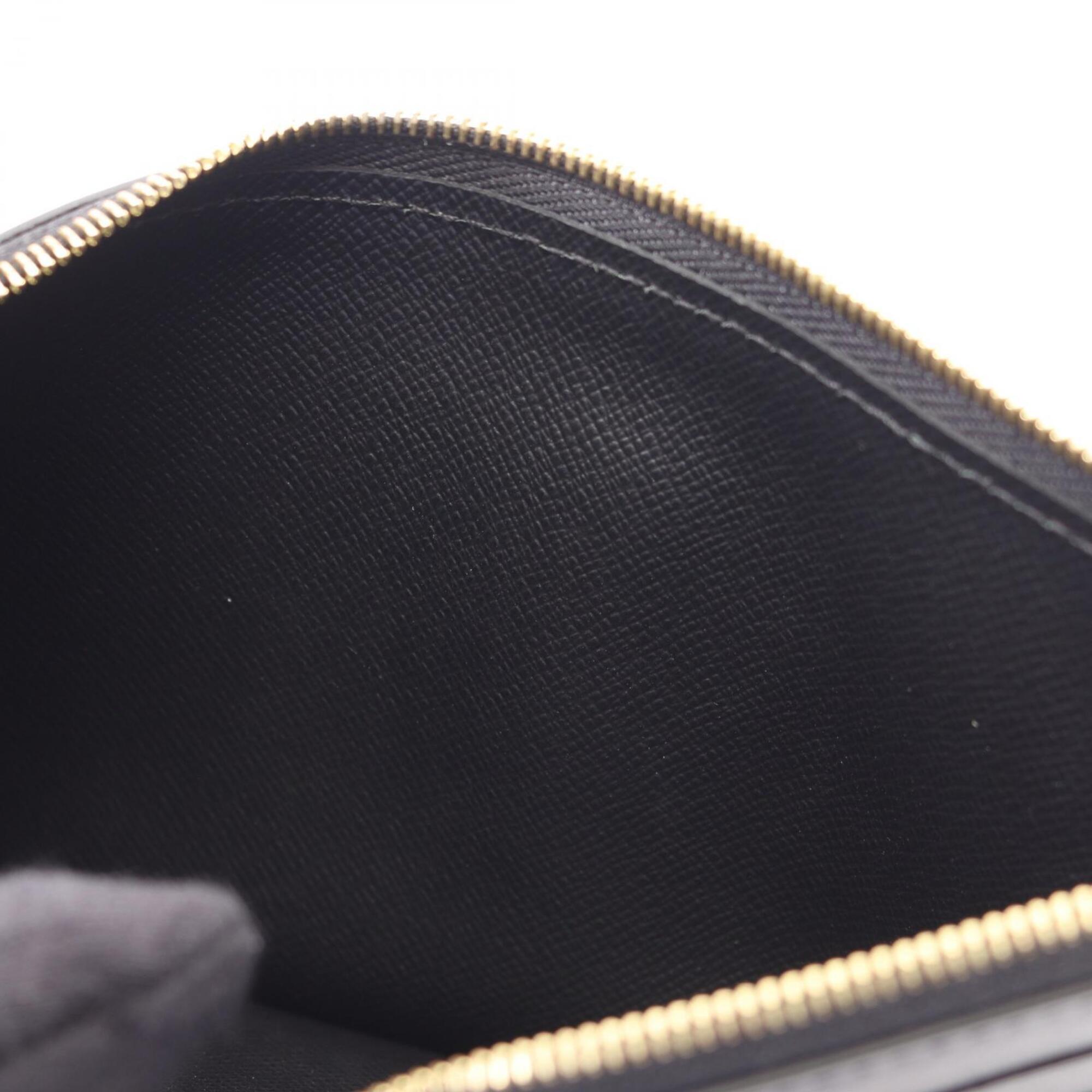 Louis Vuitton Black Brown Leather Pvc Pouch (Pre-Owned)