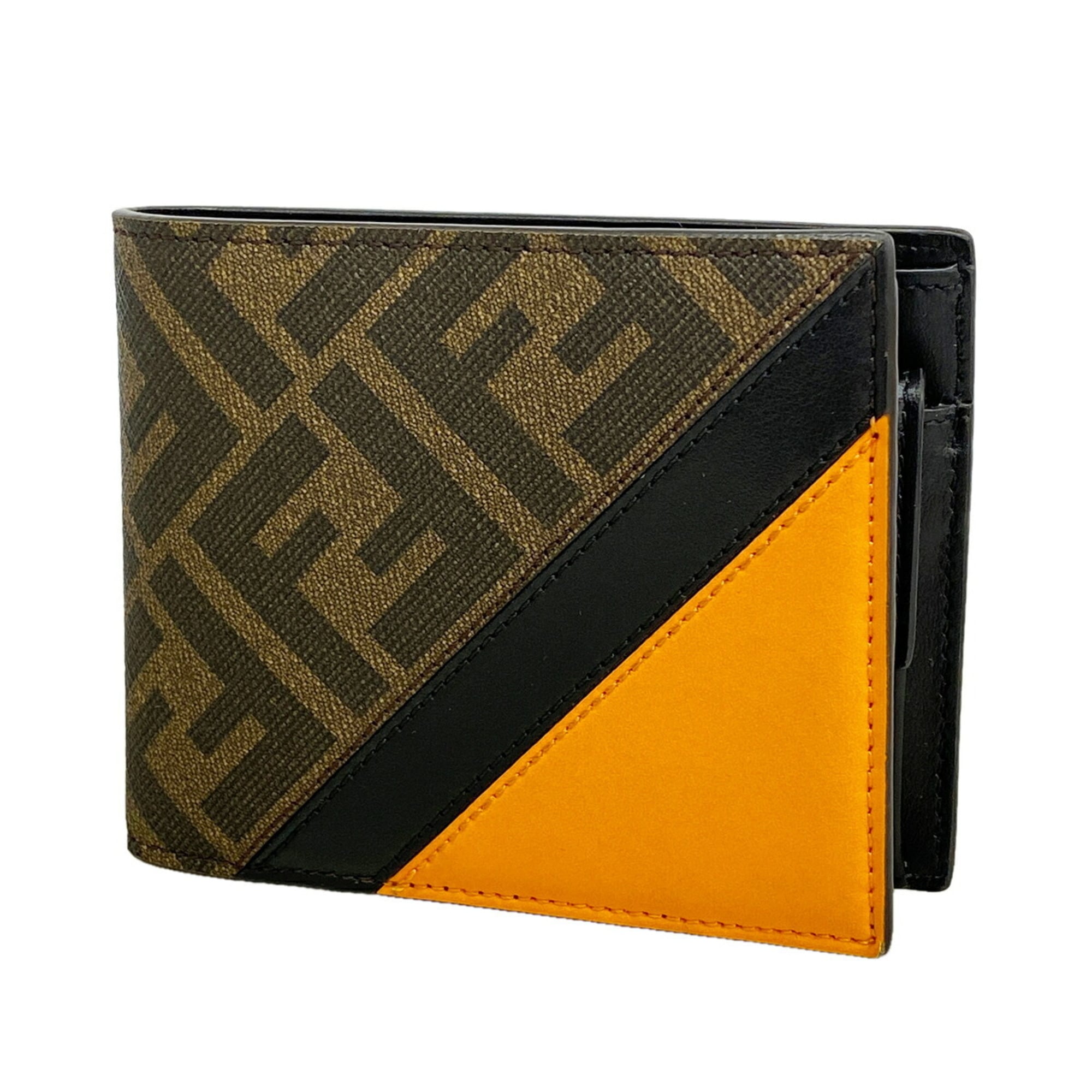 Fendi Black Brown Pvc Wallet (Bi-Fold) (Pre-Owned)