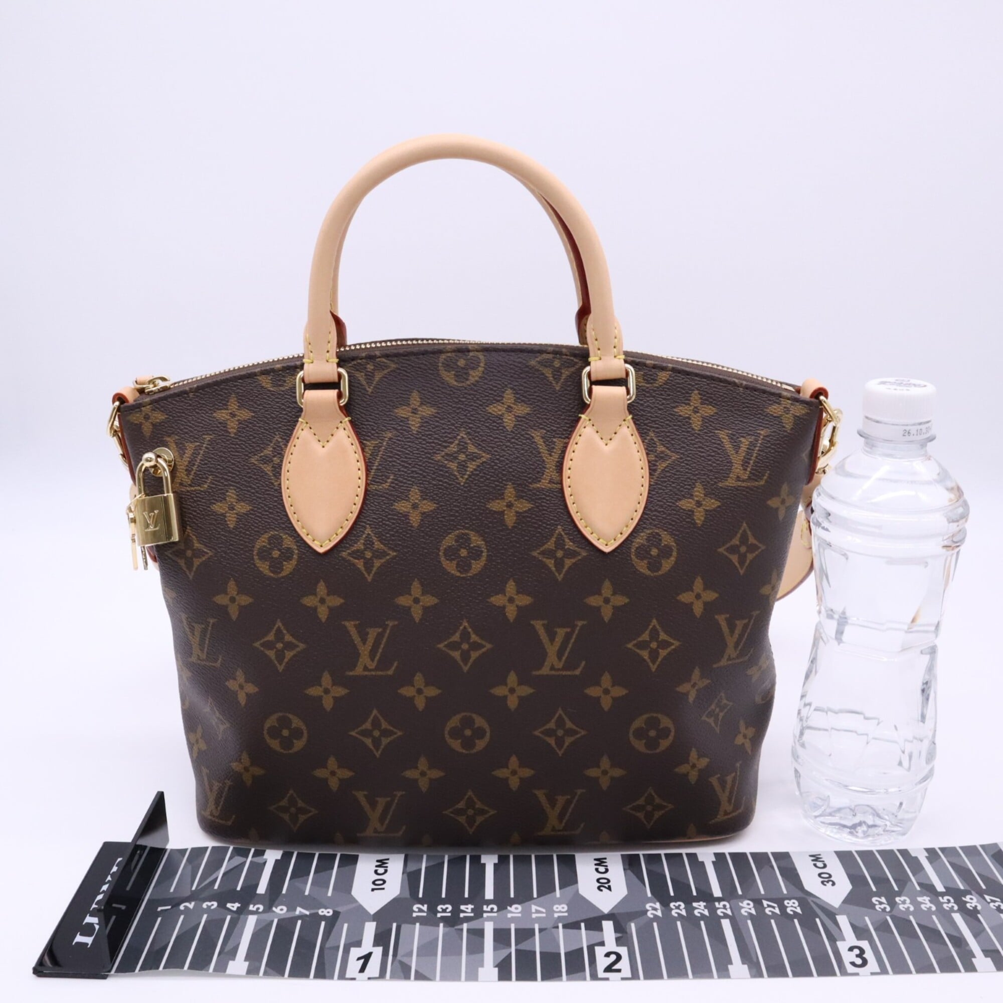 Louis Vuitton Monogram Beige Brown Coated Canvas Leather Handbag (Pre-Owned)
