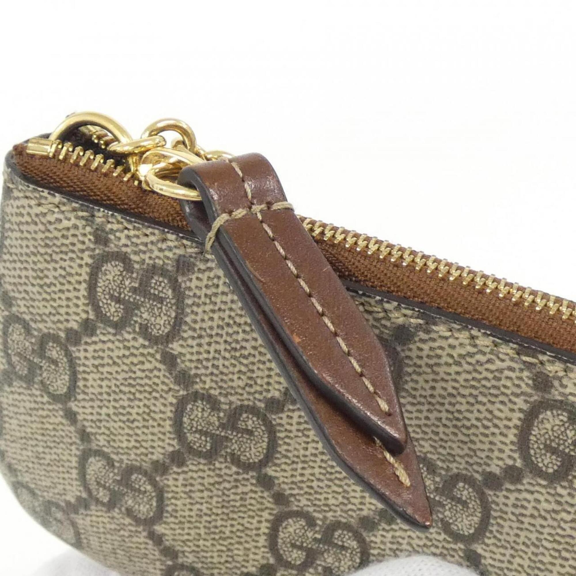 Gucci Beige Brown Gg Supreme Coin Purse/Coin Case (Pre-Owned)