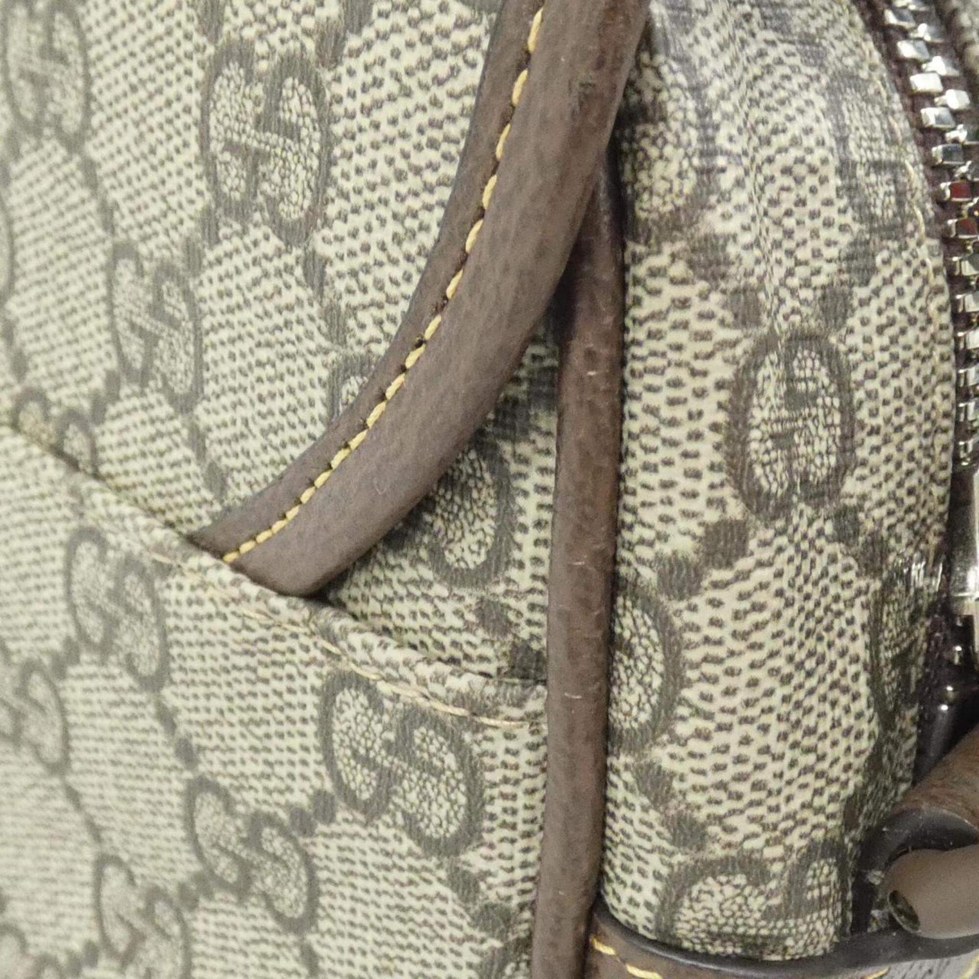 Gucci Beige Brown Gg Supreme Canvas Shoulder Bag (Pre-Owned)
