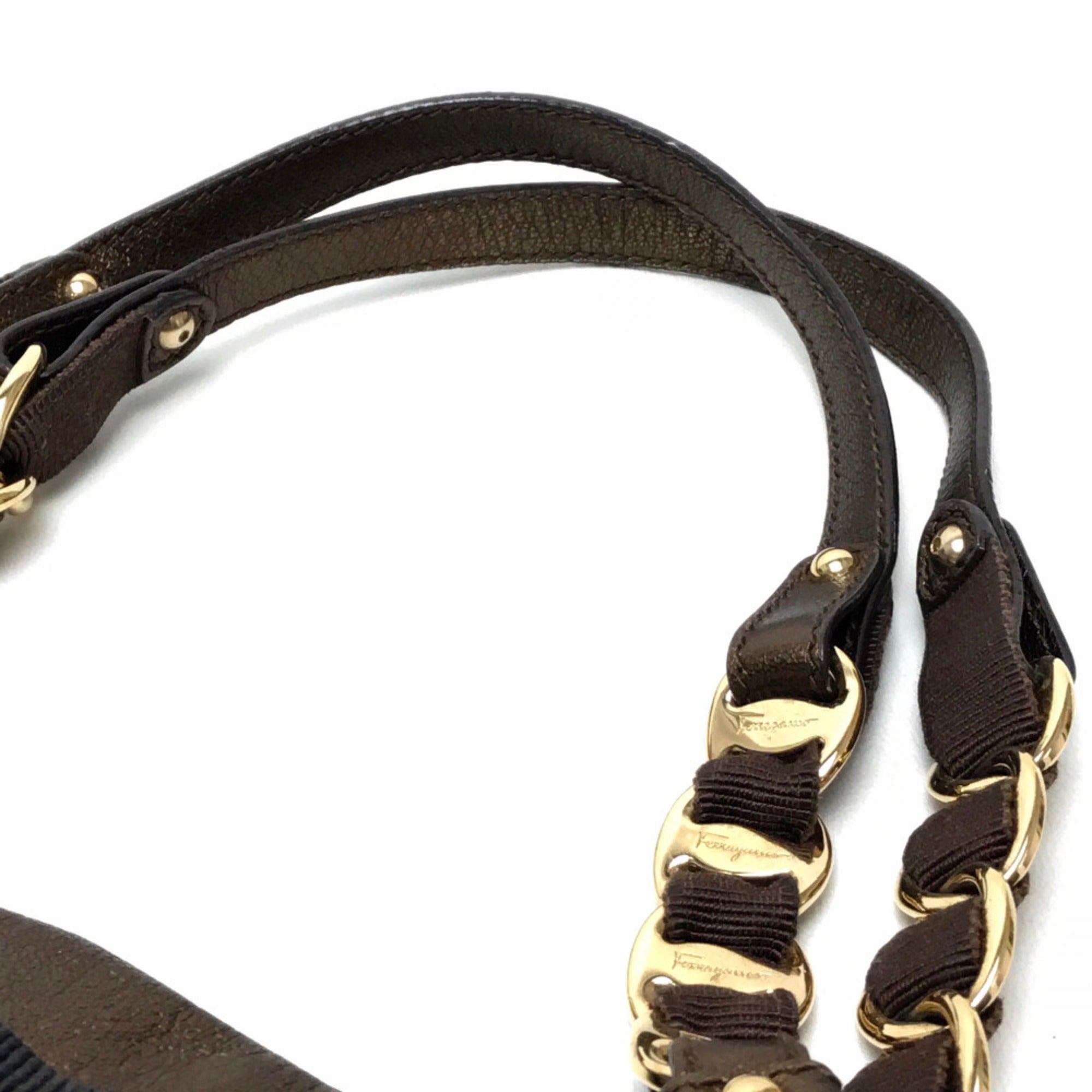 Salvatore Ferragamo Gold Leather Tote Bag (Pre-Owned)