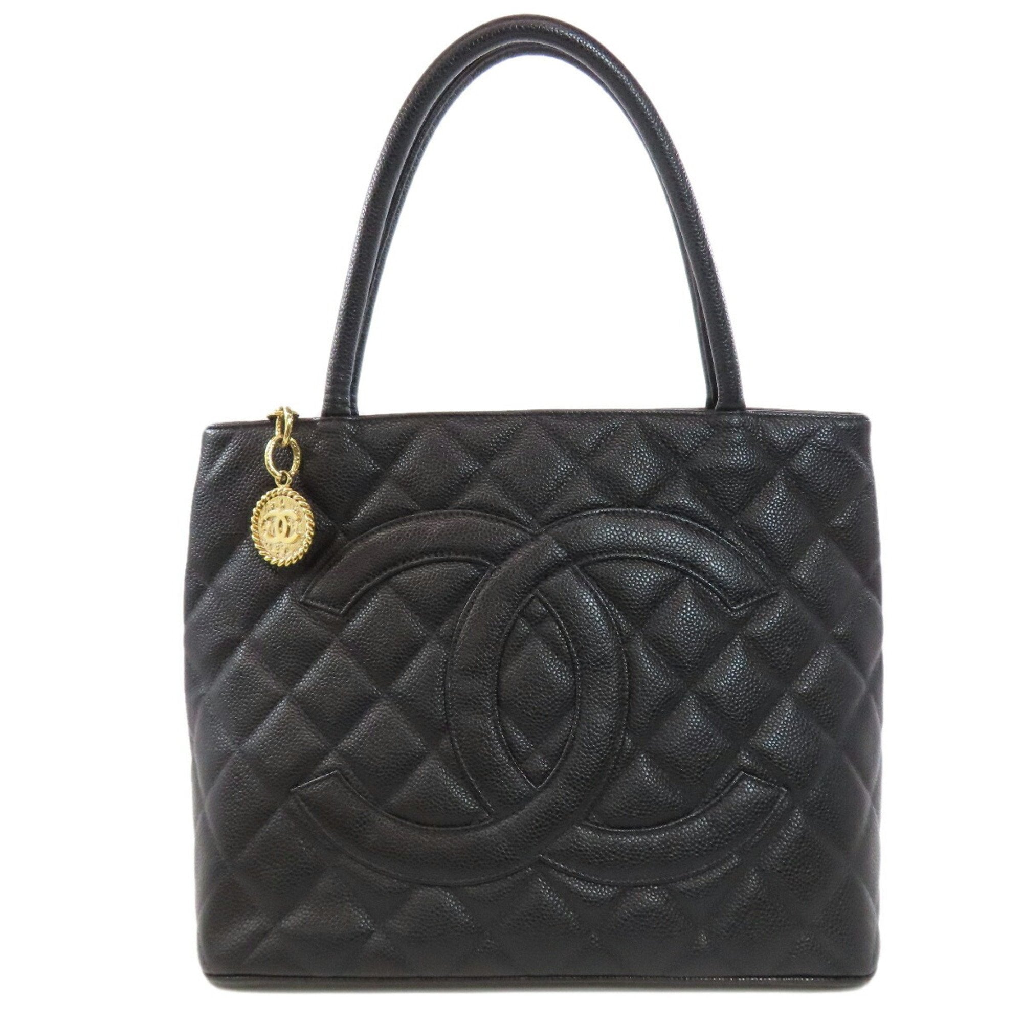 Chanel Black Caviar Leather Tote Bag (Pre-Owned)