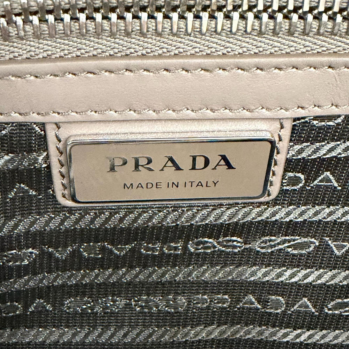 Prada Grayish Leather Shoulder Bag (Pre-Owned)