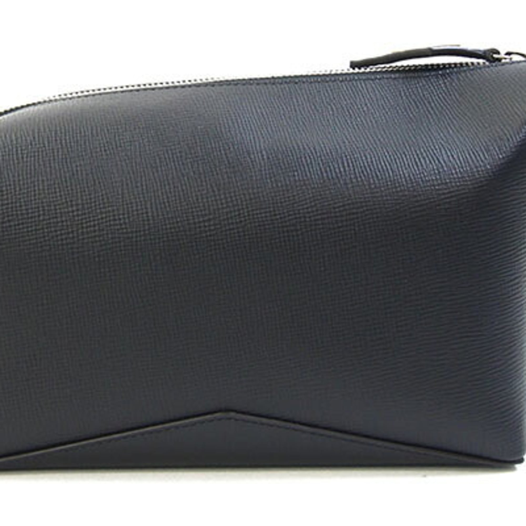 Cartier Black Leather Clutch Bag Handbag Pouch (Pre-Owned)