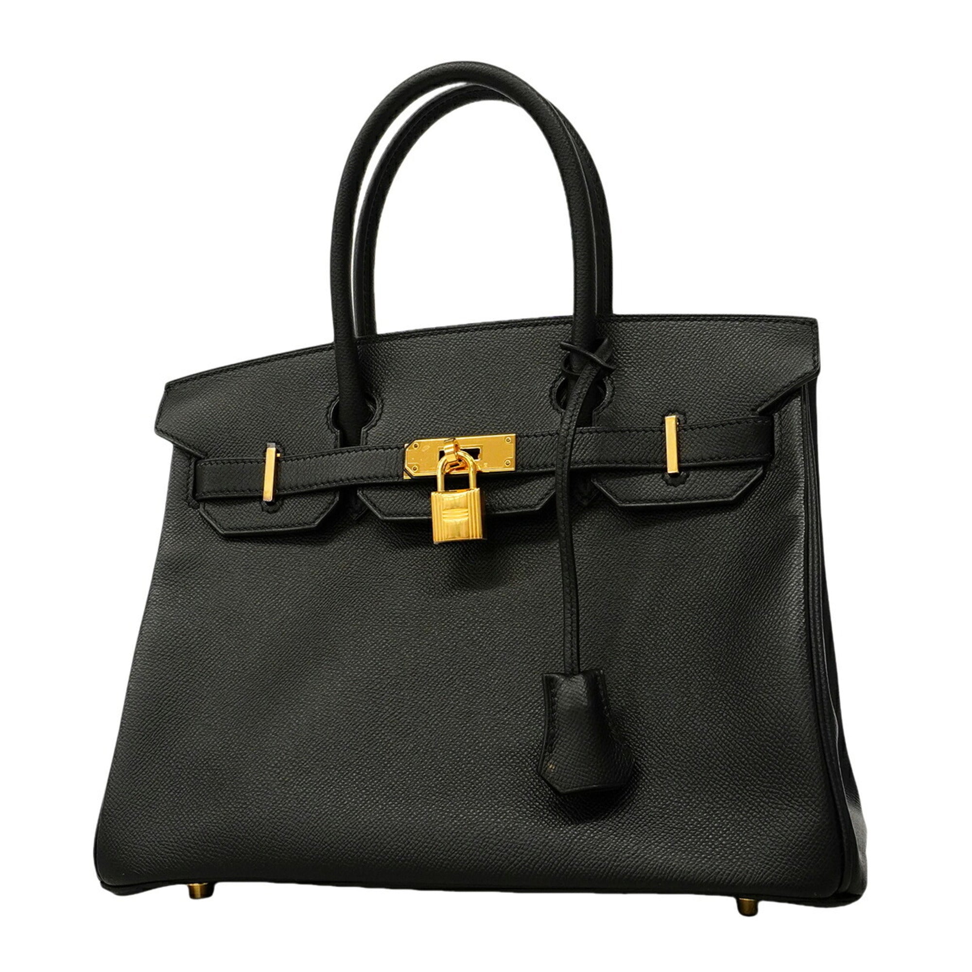 Hermes Black Leather Handbag (Pre-Owned)
