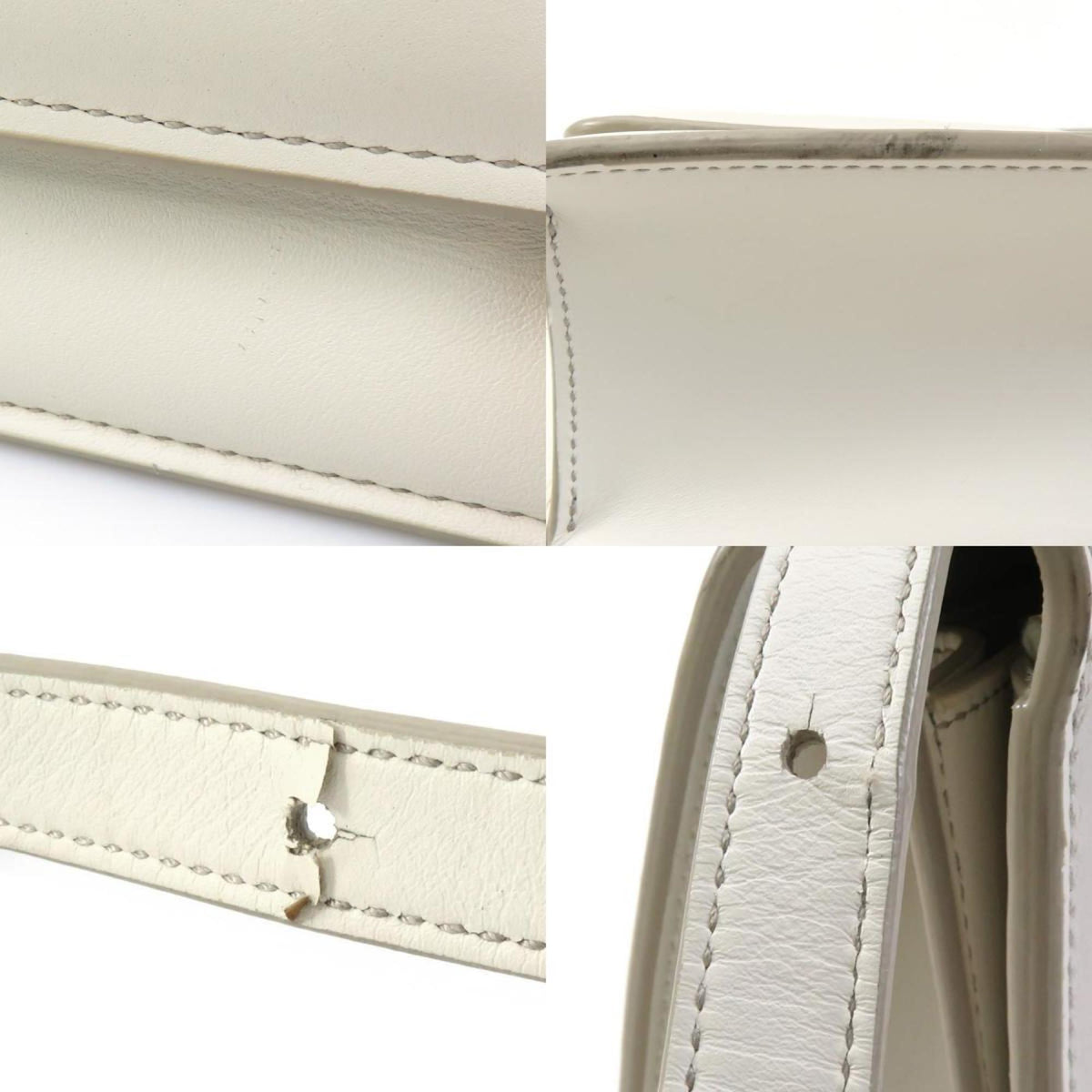 Bottega Veneta White Leather Shoulder Bag (Pre-Owned)