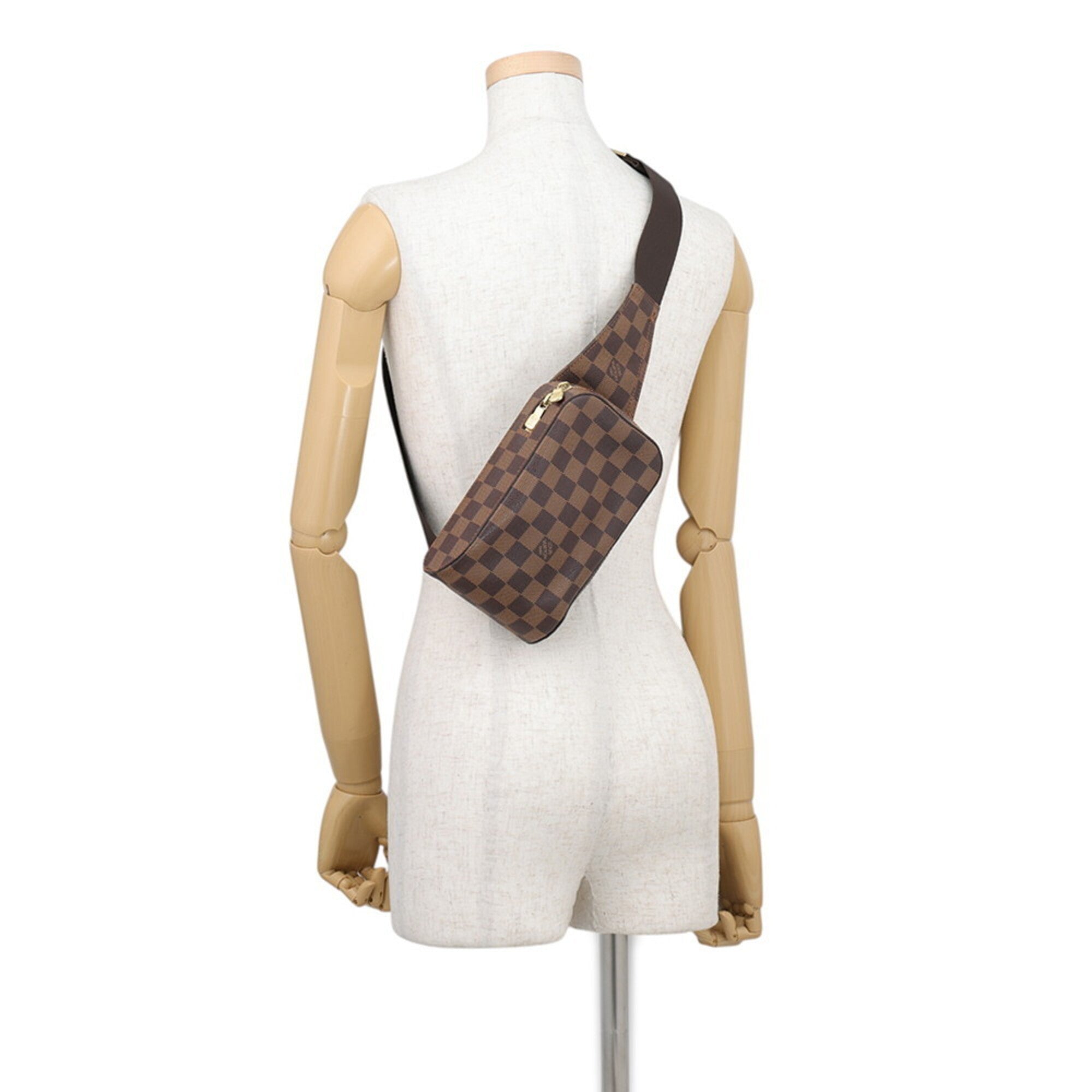 Louis Vuitton Damier Brown Damier Canvas Ebene Damier Canvas Handbag Shoulder Bag Sling Bag (Pre-Owned)