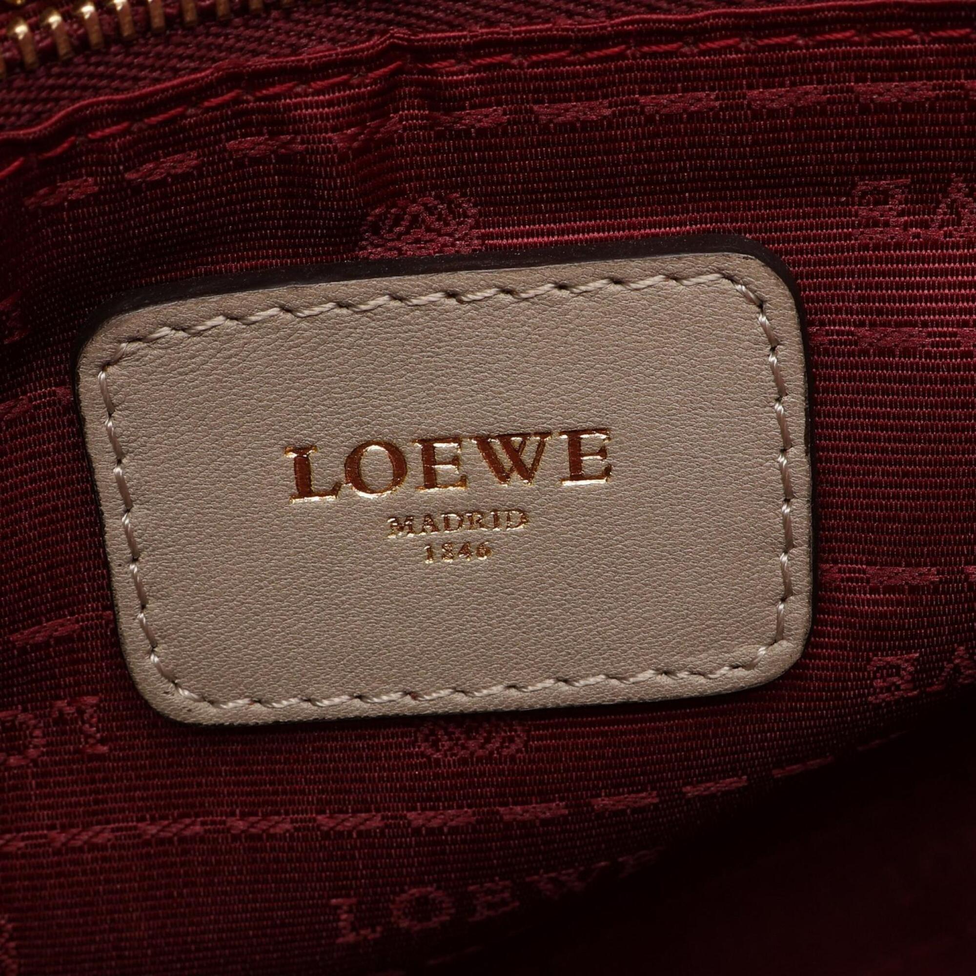 Loewe Beige Leather Handbag Shoulder Bag (Pre-Owned)