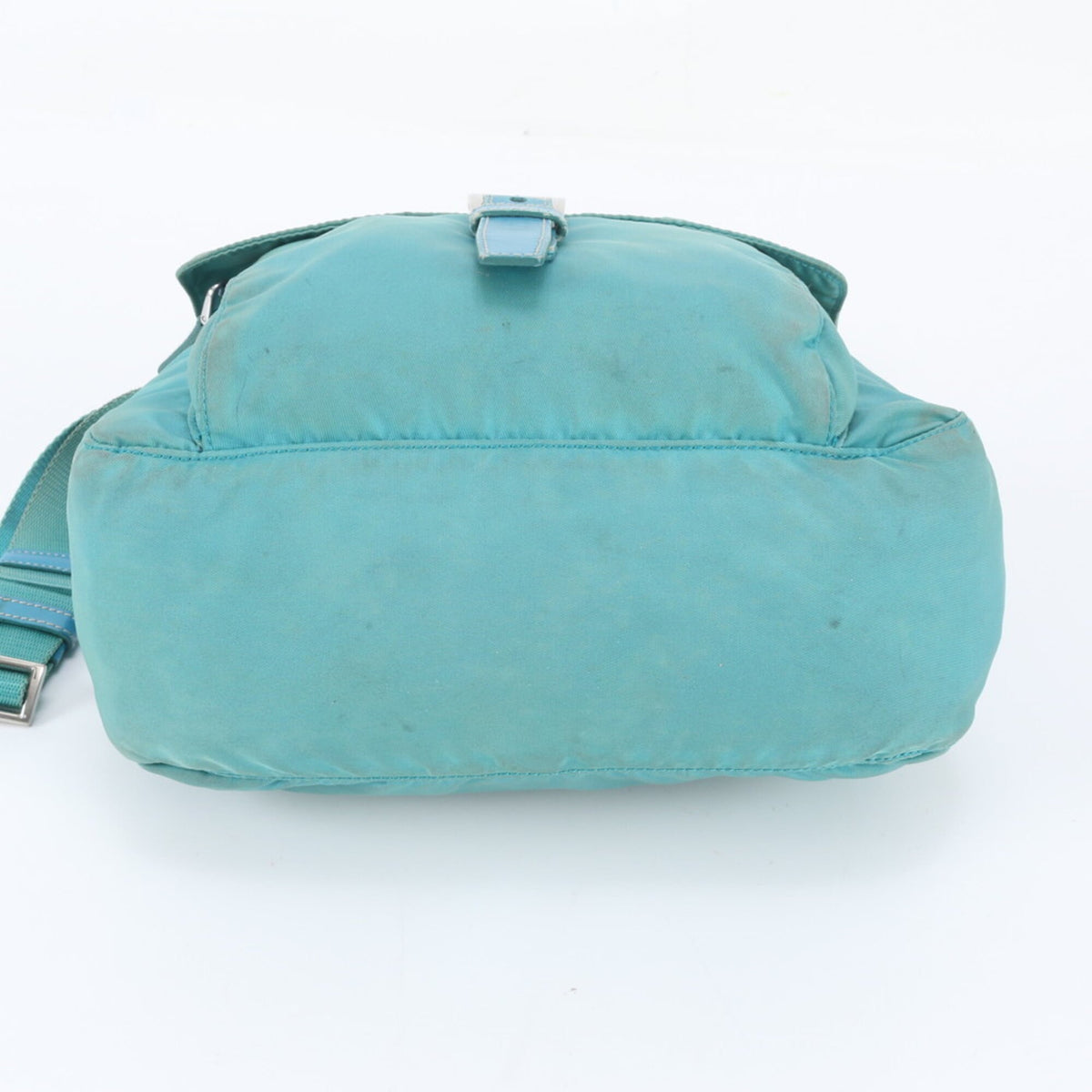 Prada Green Leather Nylon Handbag Shoulder Bag Tote Bag (Pre-Owned)