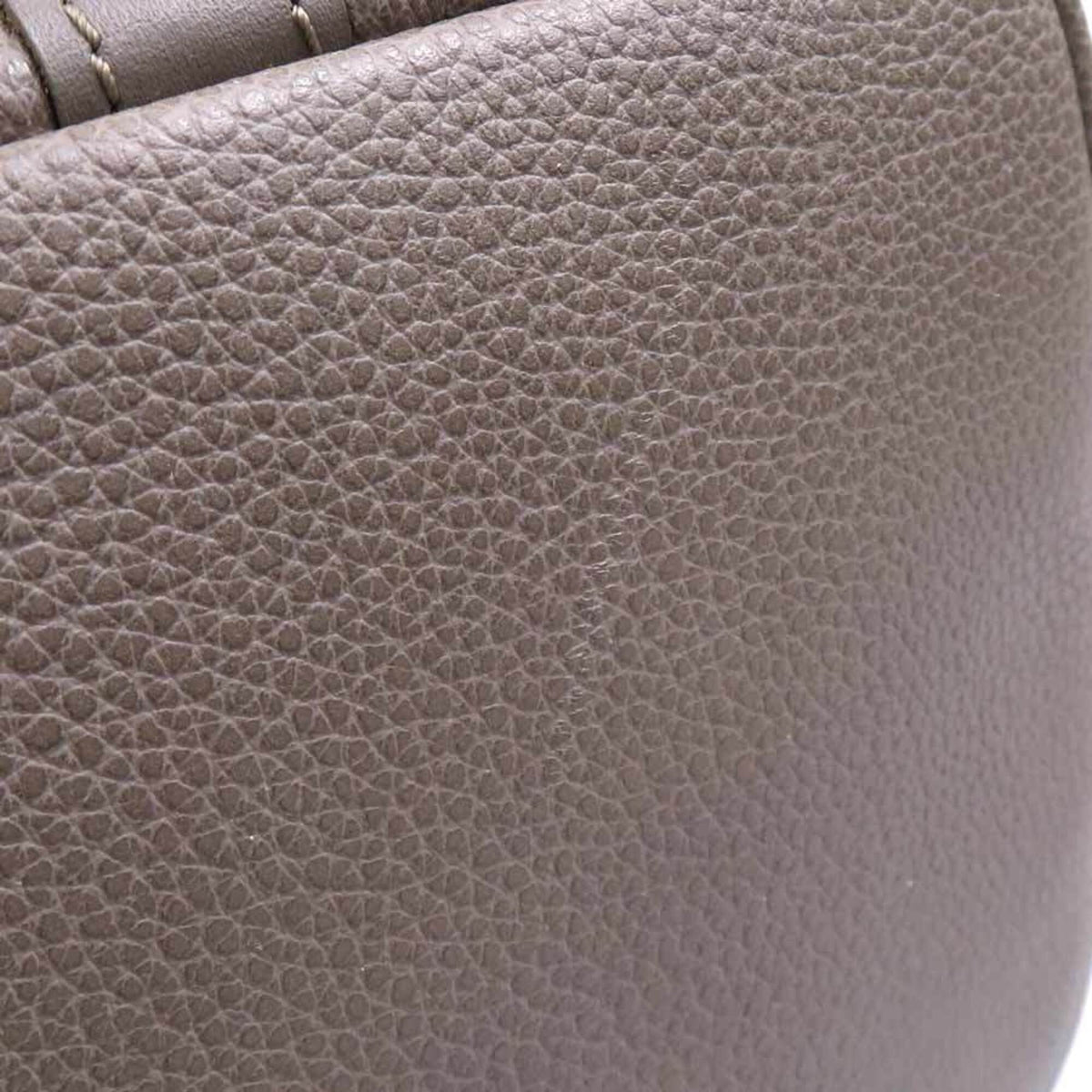 Longchamp Grayish Leather Handbag (Pre-Owned)