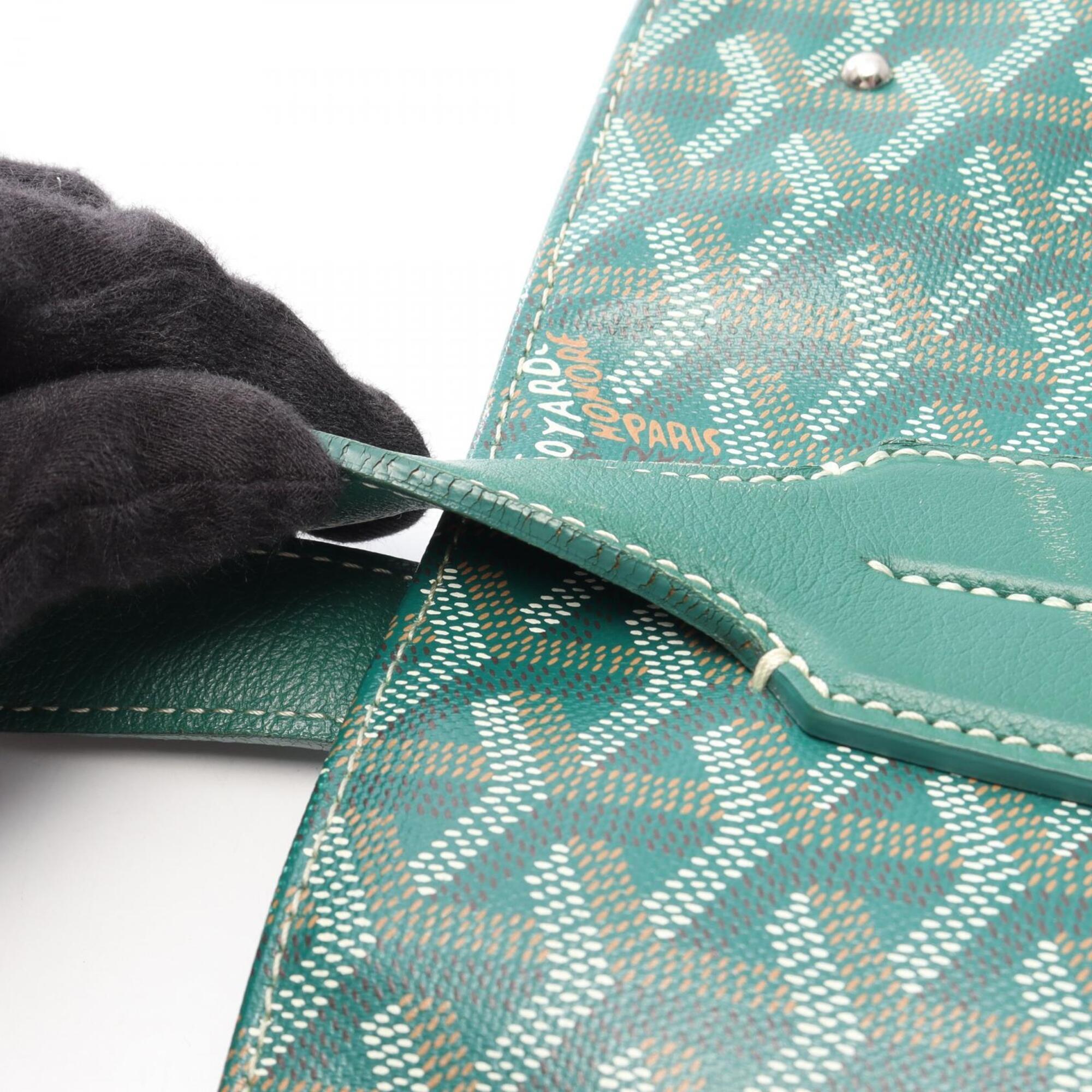 Goyard Green Multi-Color Coated Canvas Handbag Tote Bag (Pre-Owned)